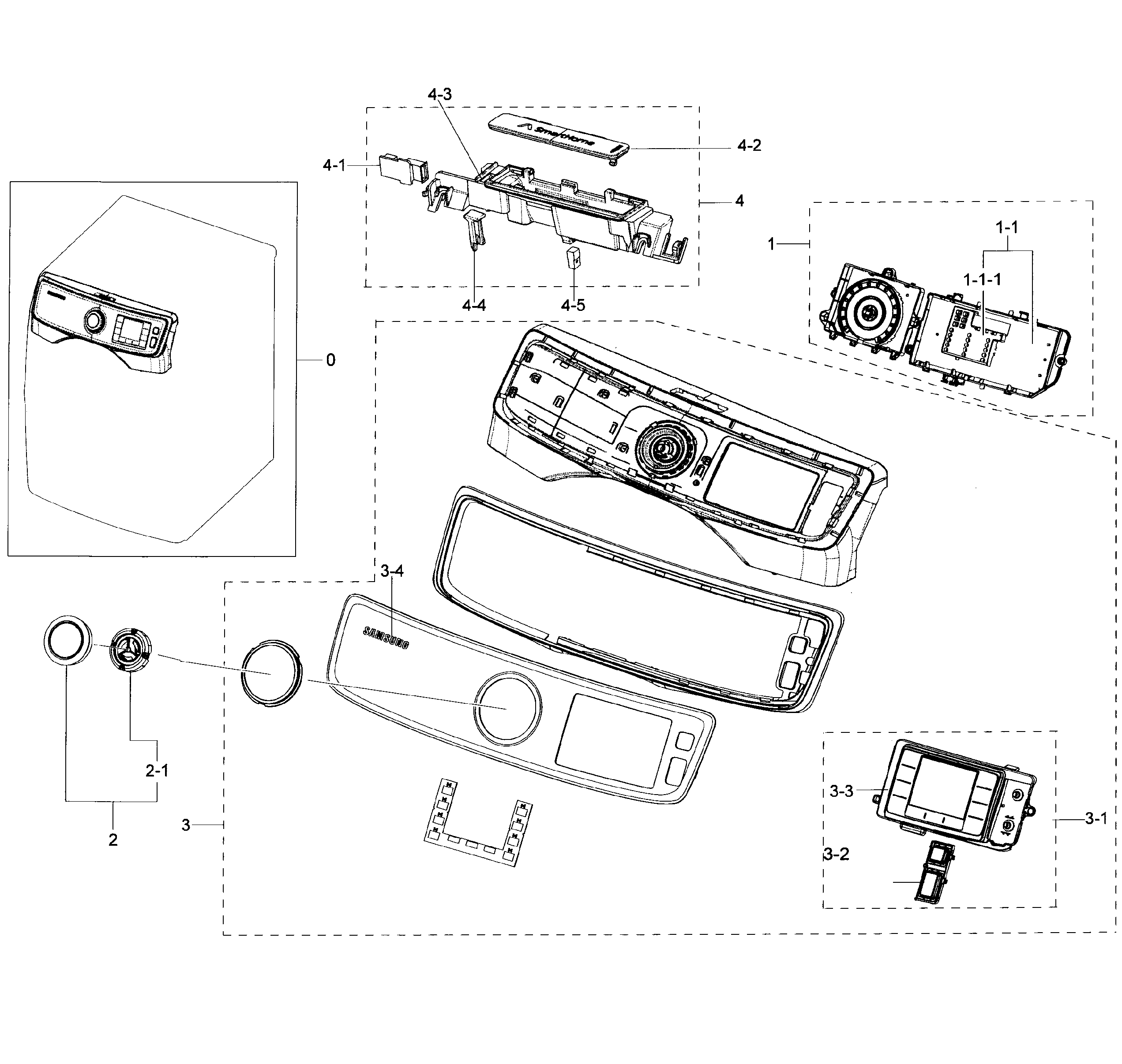 Samsung DV50K7500EW/A3-01 control panel diagram