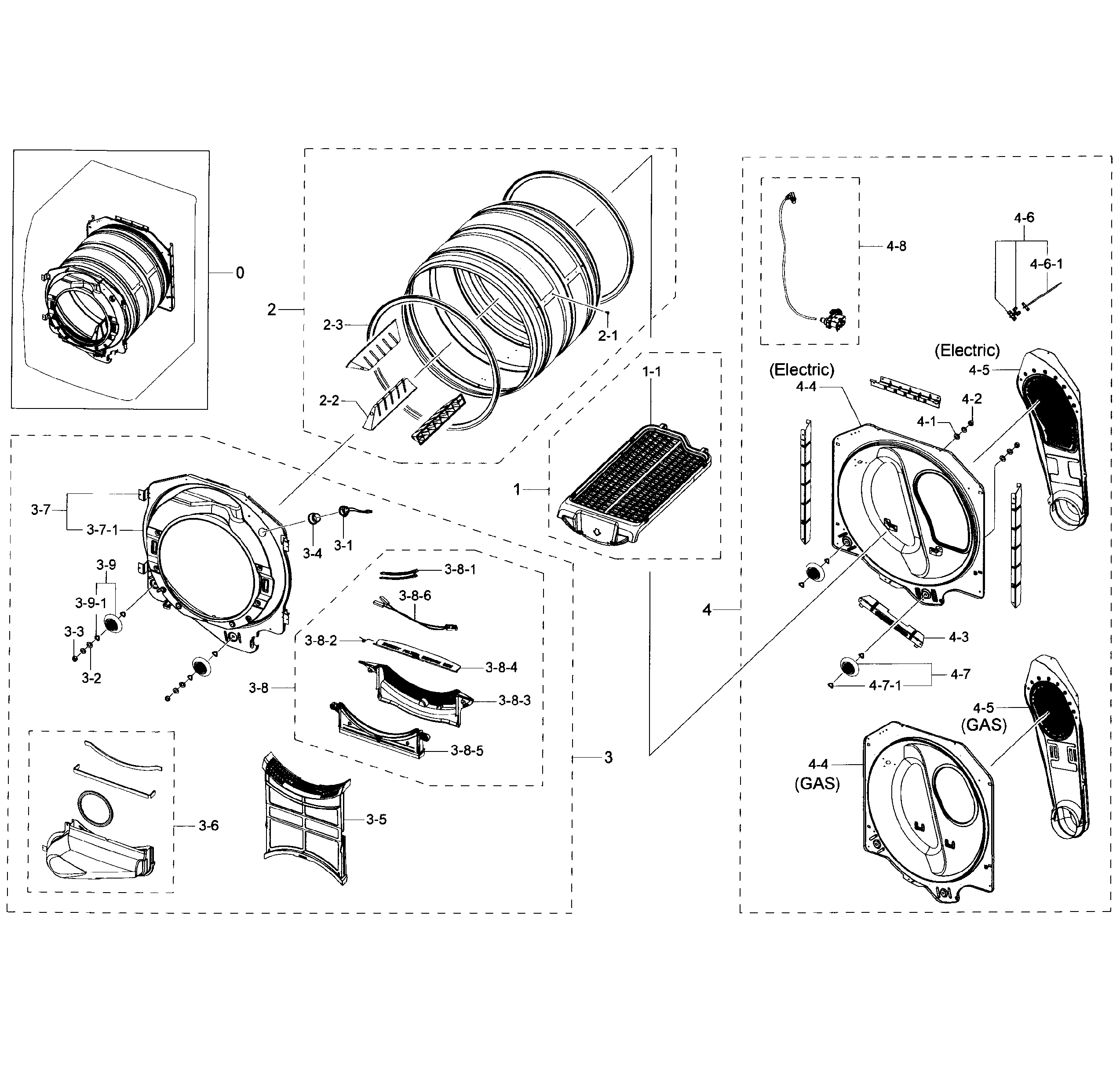 Samsung DV50K7500EW/A3-01 drum diagram