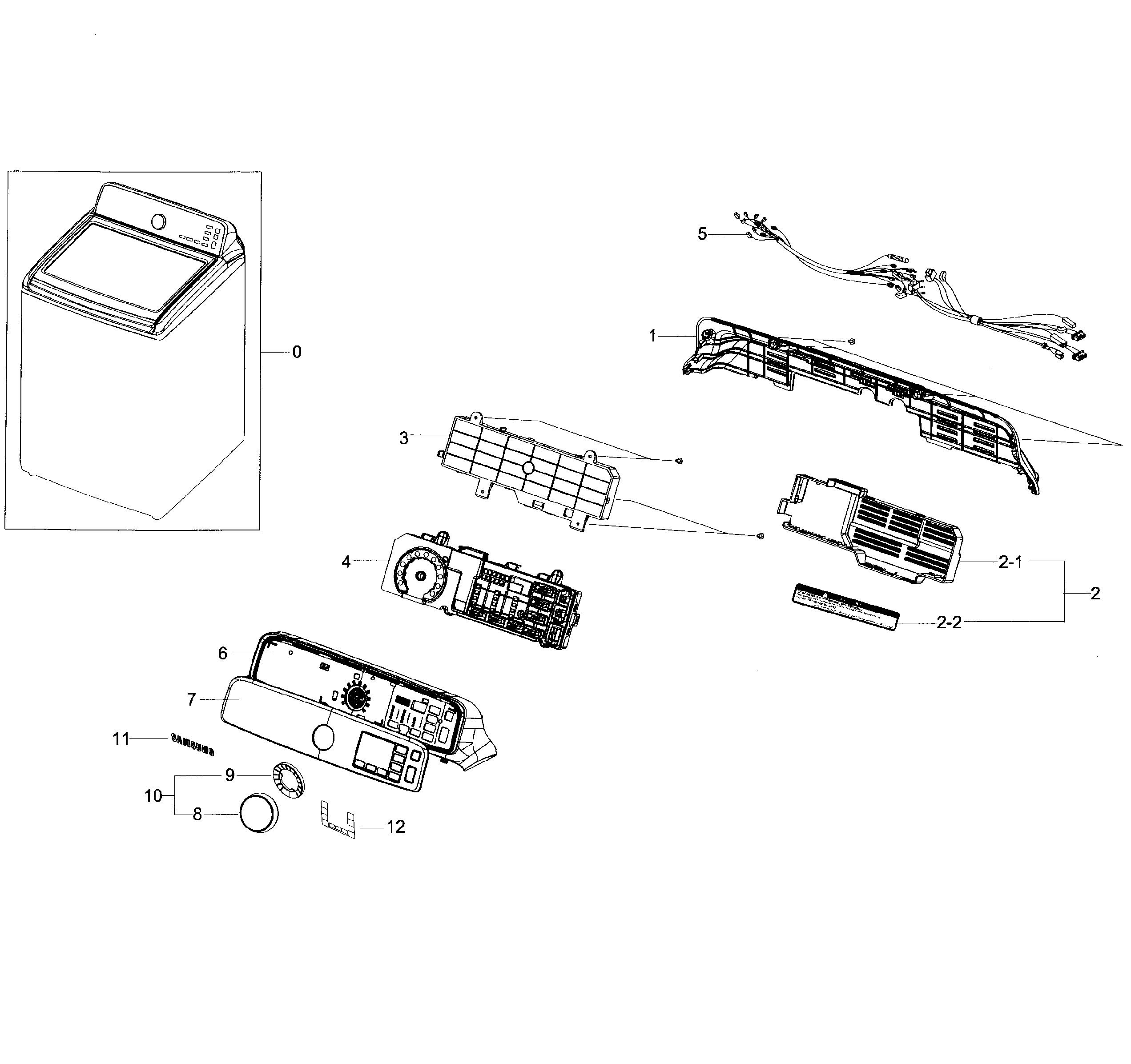 Samsung WA45H7200AW/A2-02 control panel diagram