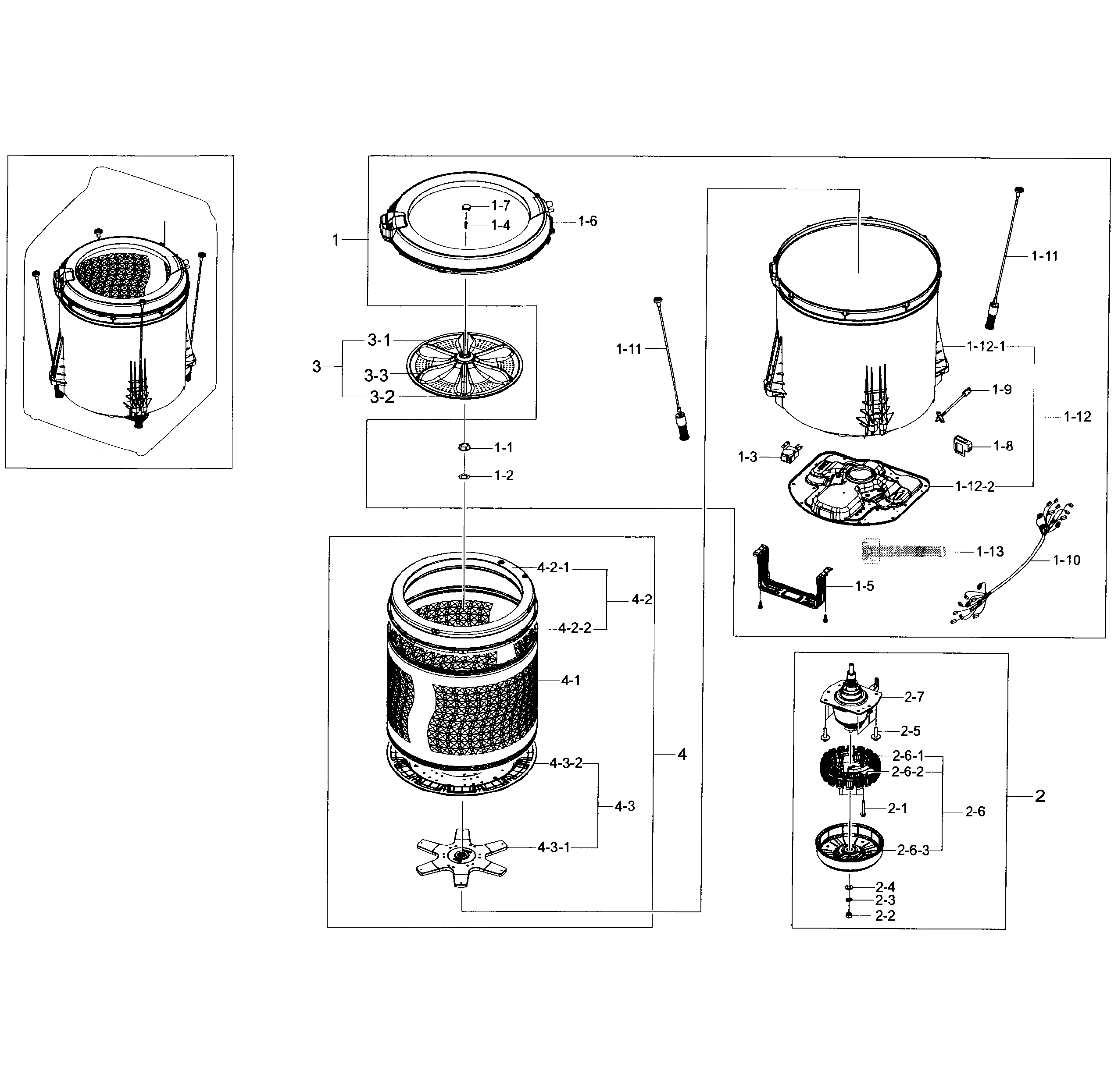Samsung WA45H7200AW/A2-02 tub diagram
