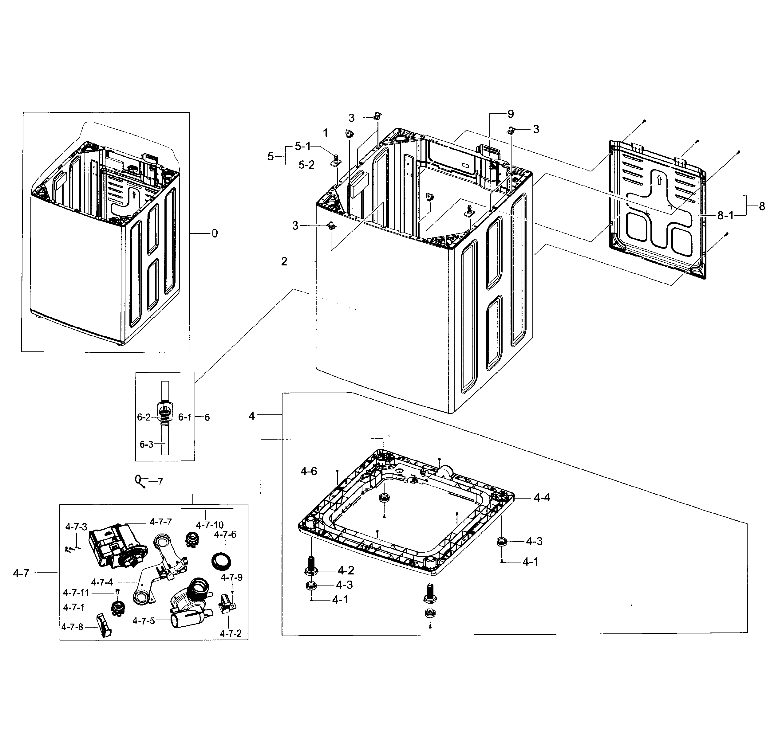 Samsung WA45H7200AW/A2-03 frame diagram