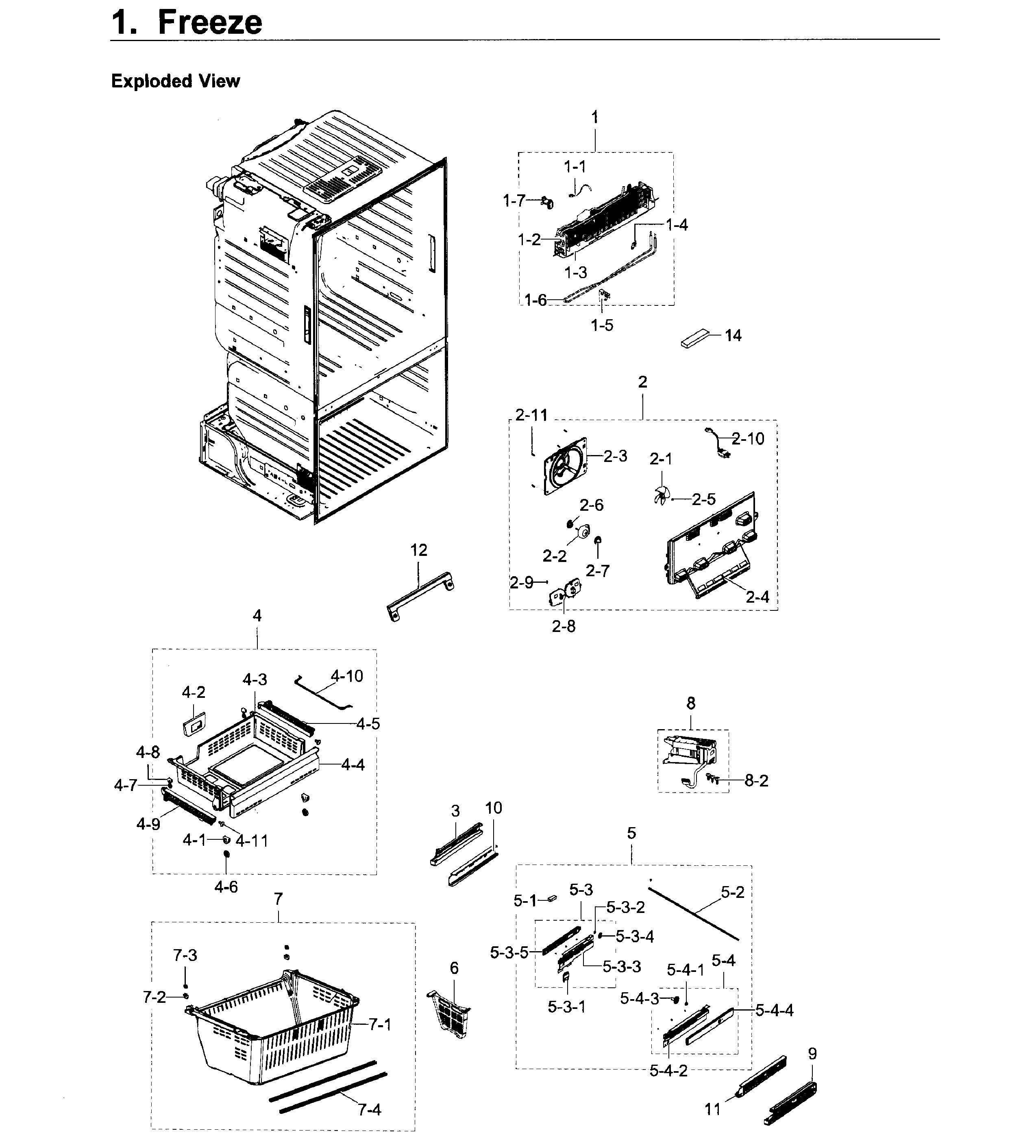 Samsung RF23HCEDBSR/AA-10 freezer / icemaker diagram
