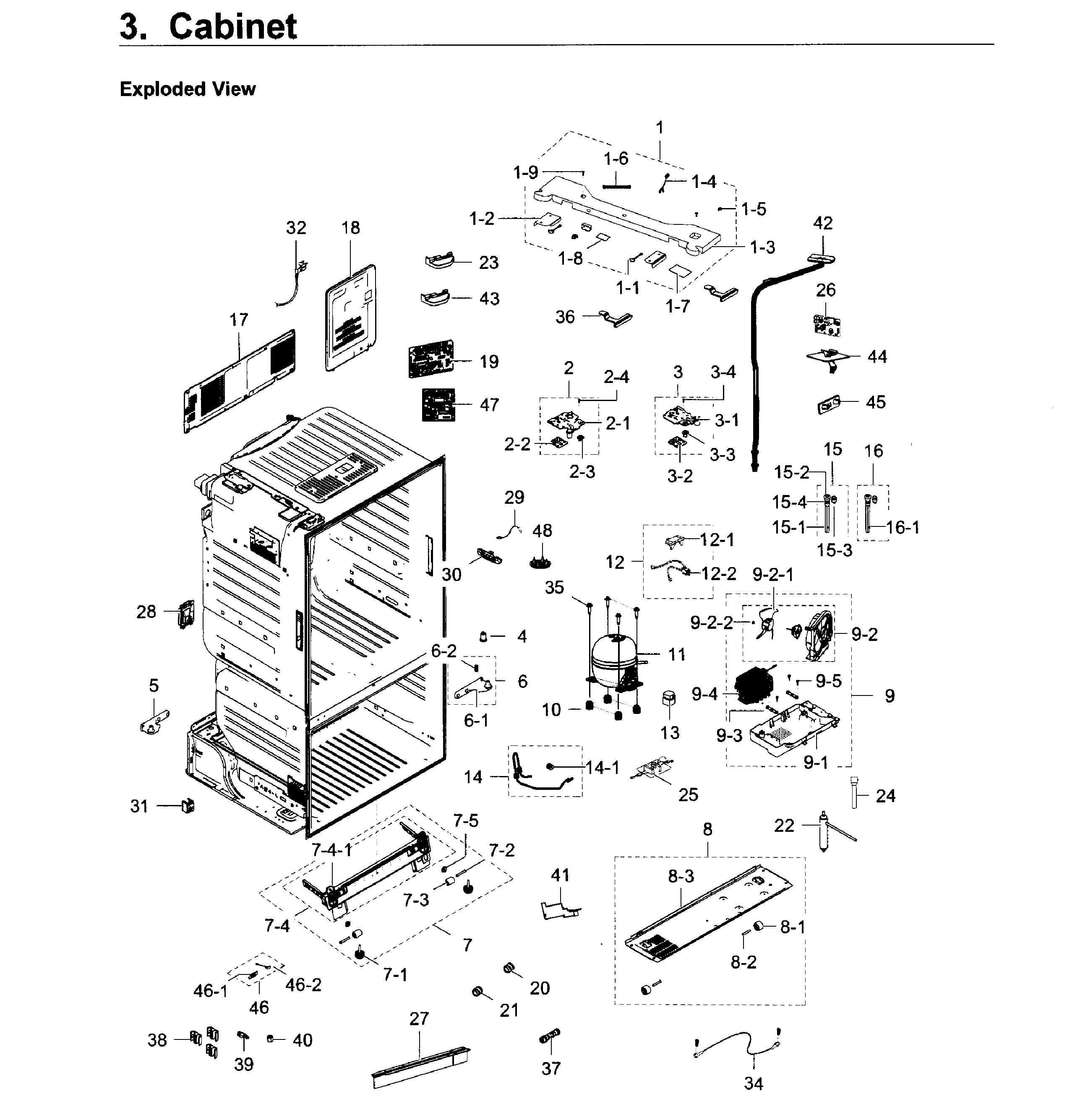 Samsung RF23HCEDBSR/AA-10 cabinet diagram