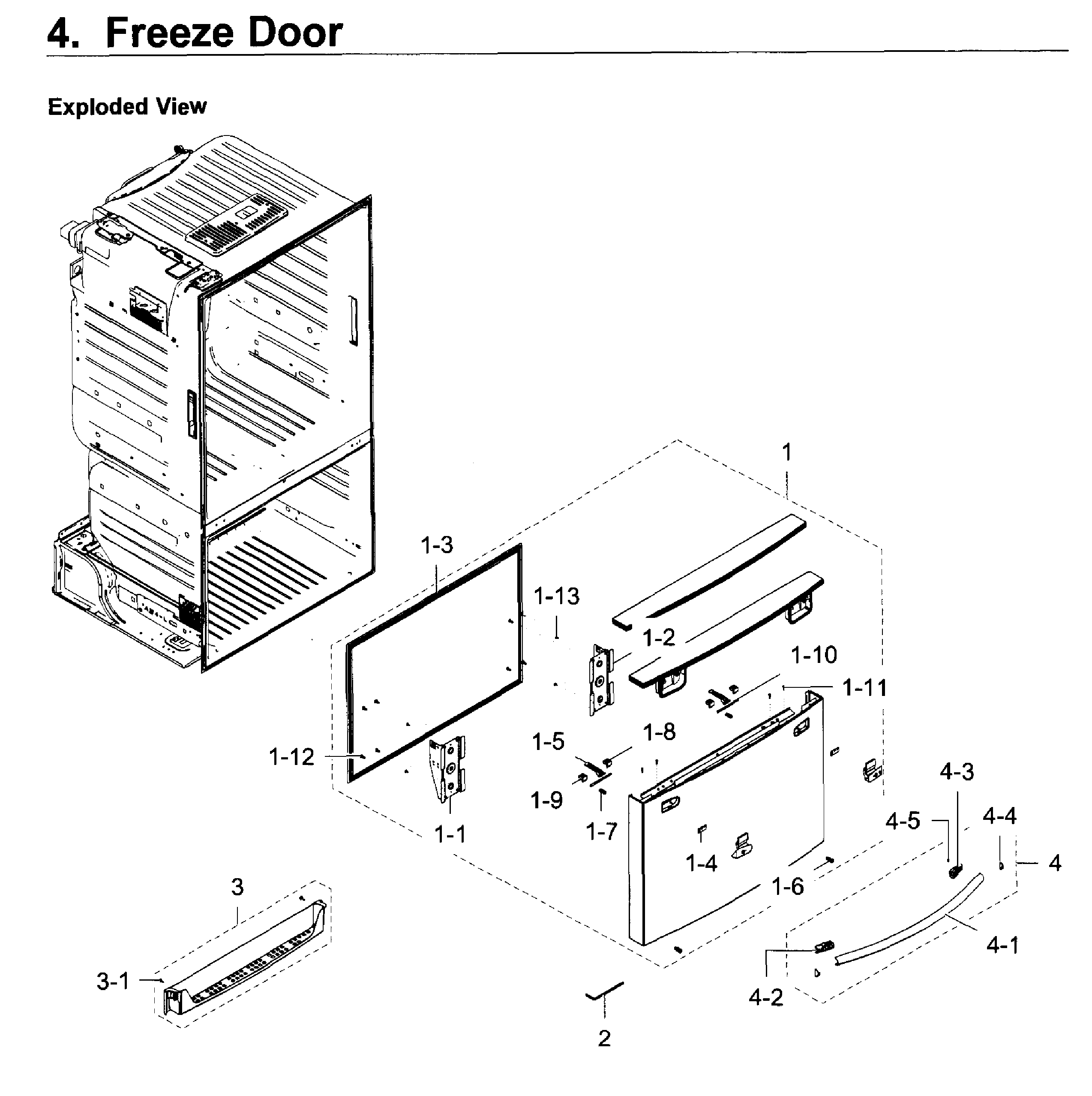 Samsung RF23HCEDBSR/AA-10 freezer door diagram