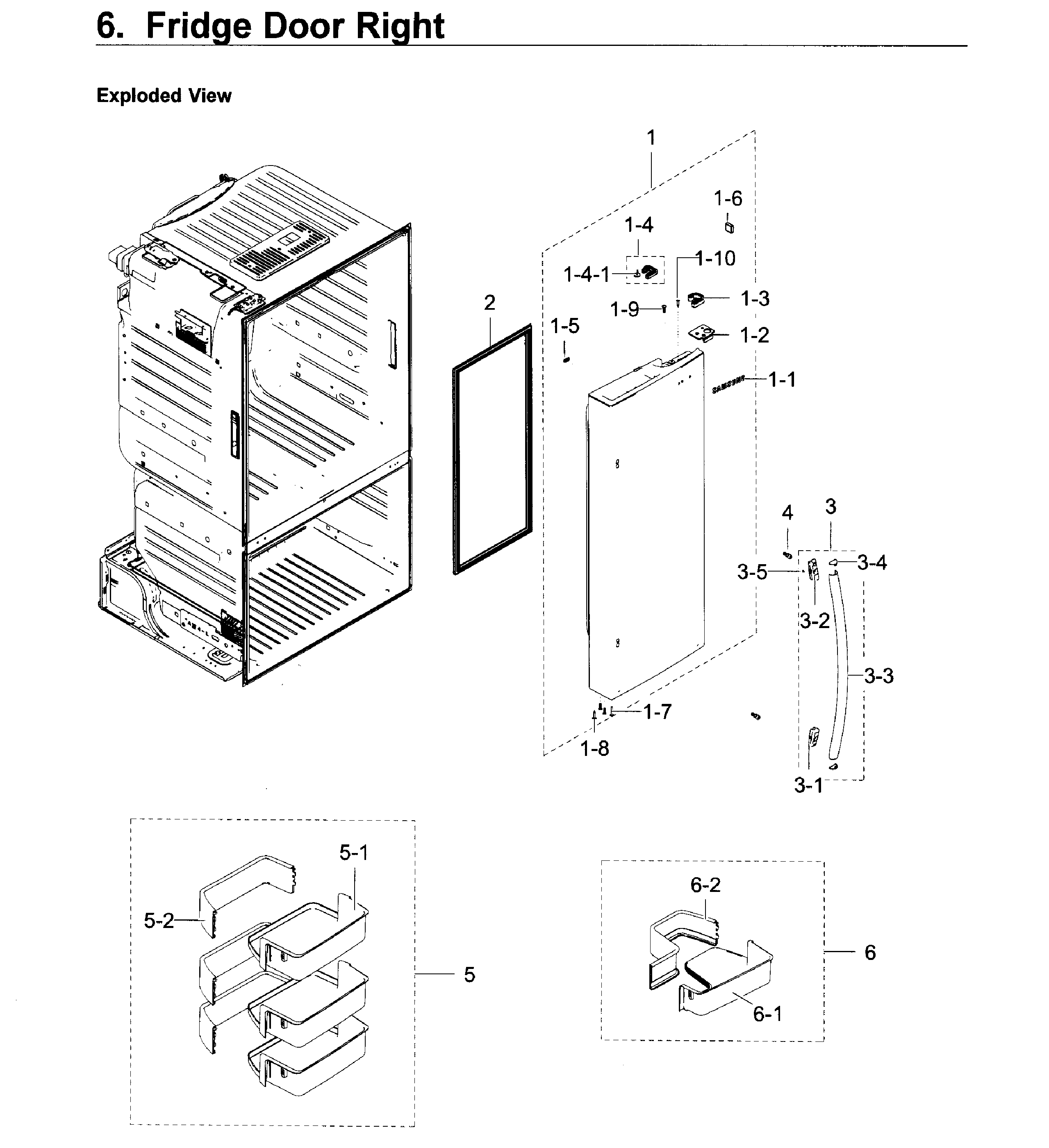 Samsung RF23HCEDBSR/AA-10 fridge door r diagram