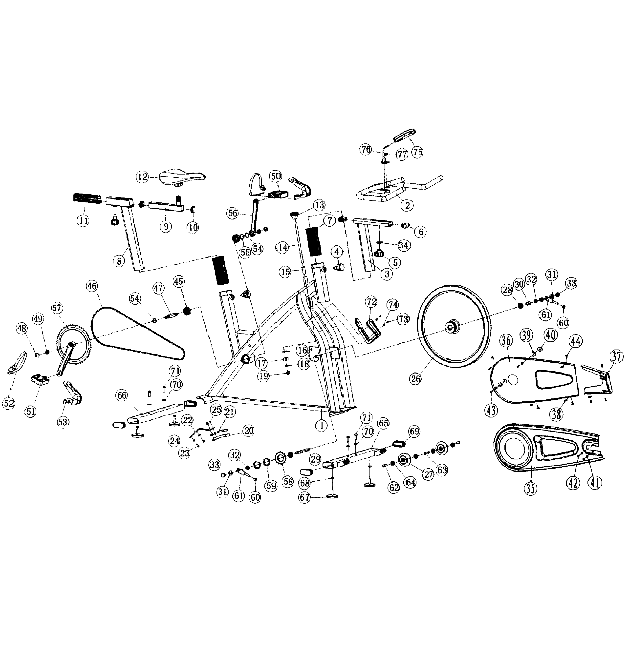 Bladez IC1115SHC bike assy diagram