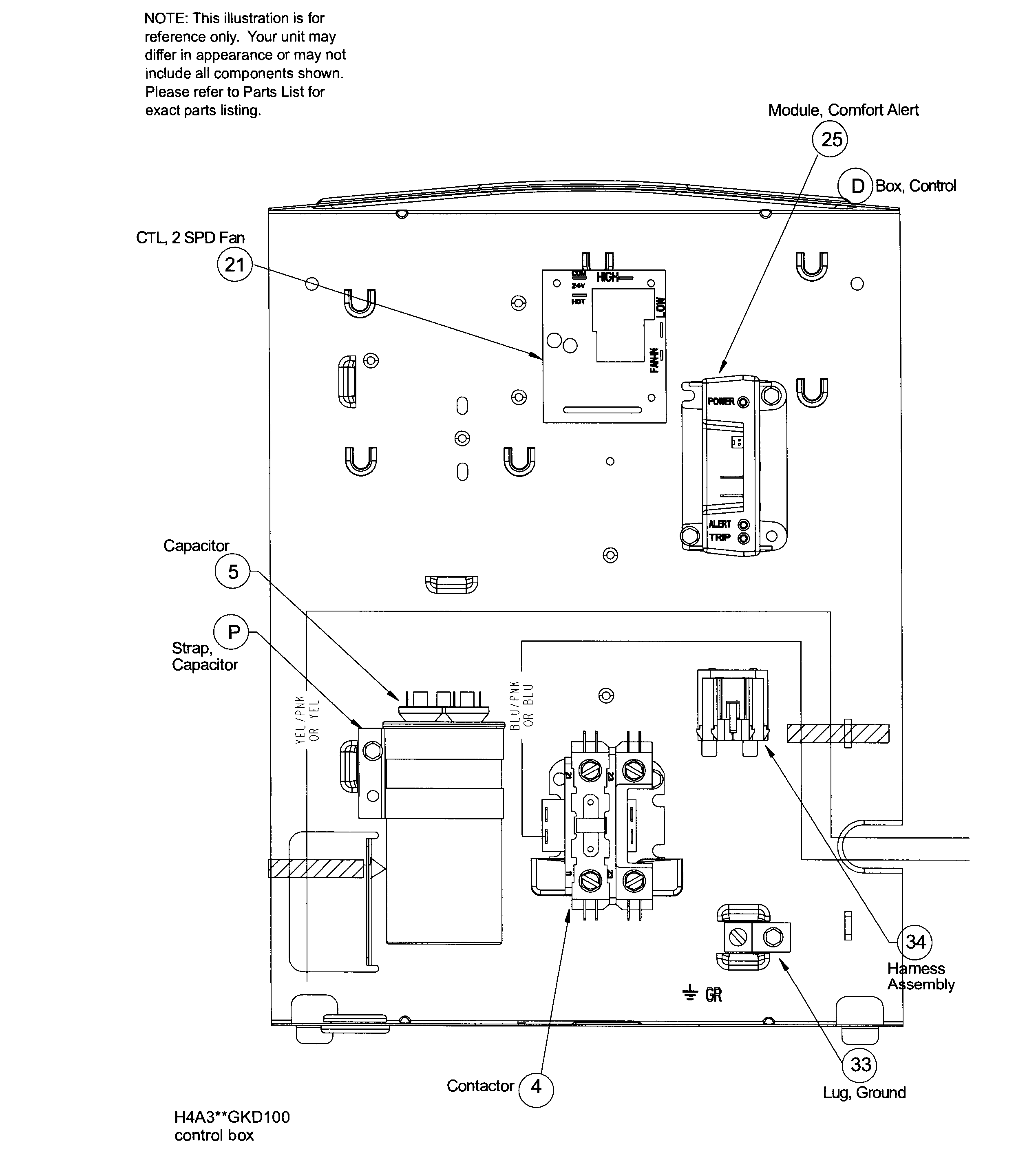 ICP H4A336GKD100 control box diagram