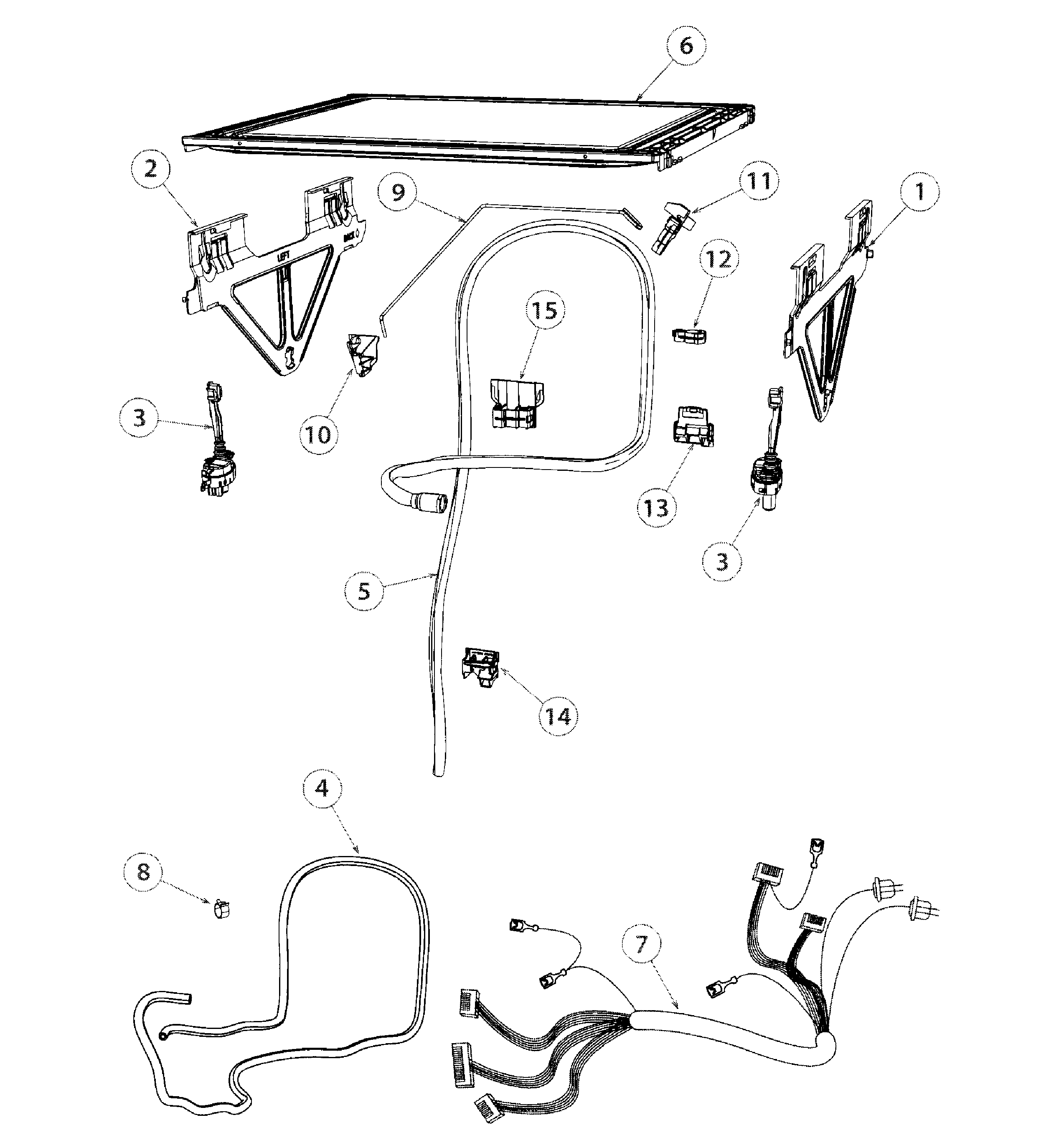 Fisher & Paykel DD24DAX8-99657-A lid & link asy diagram