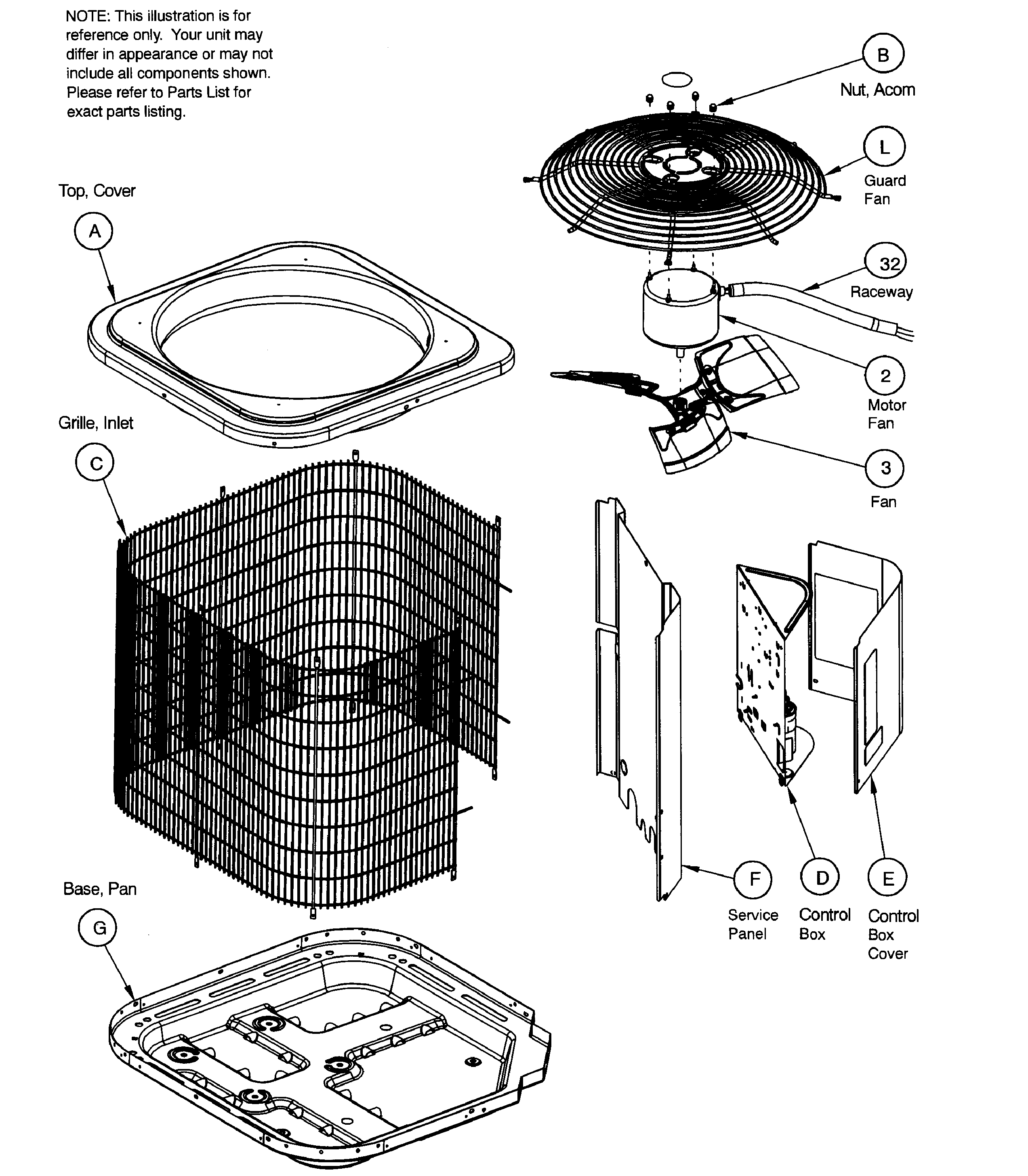 ICP NXA618GKA100 outer asy diagram