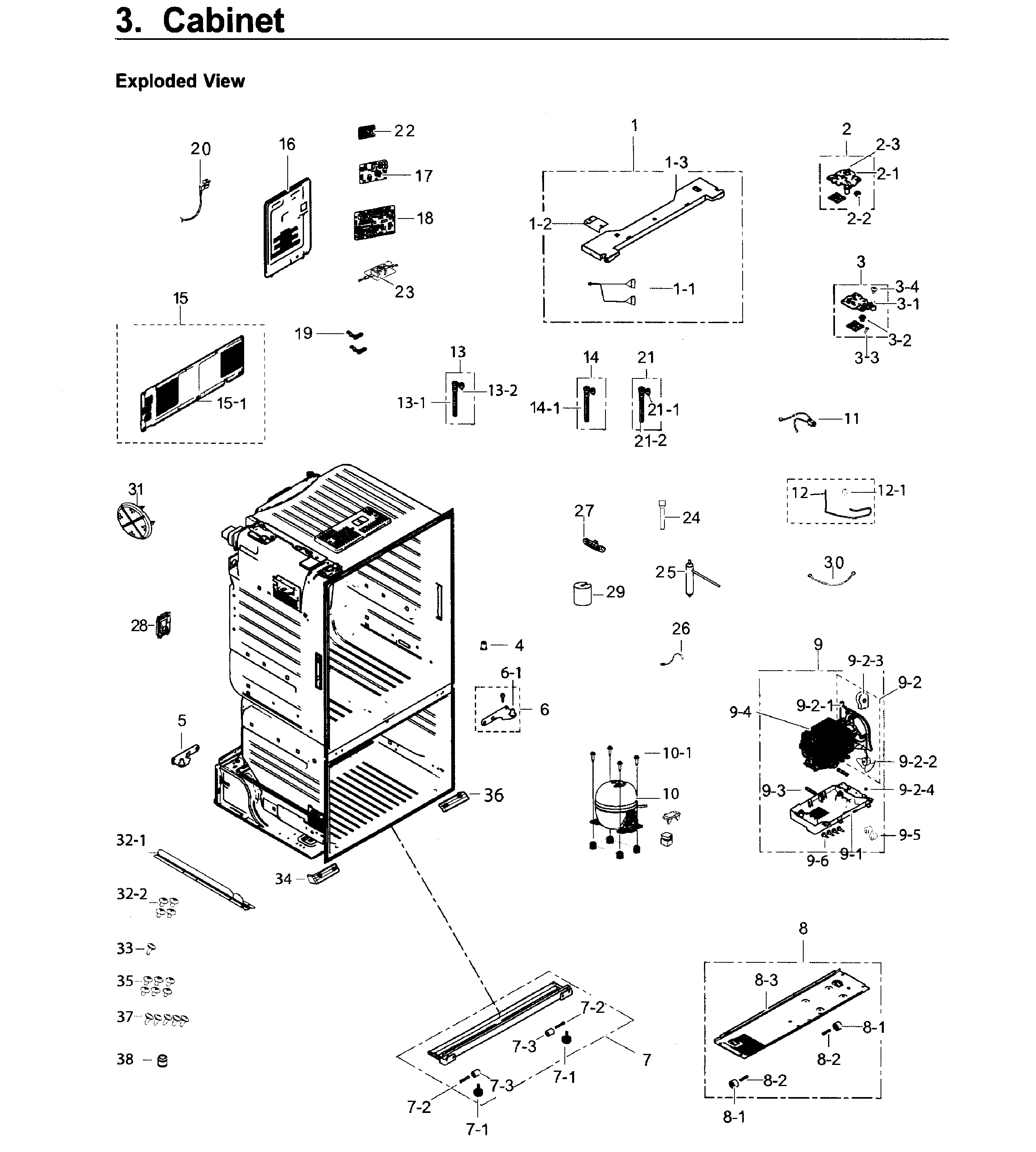 Samsung RF26J7500BC/AA-02 cabinet diagram