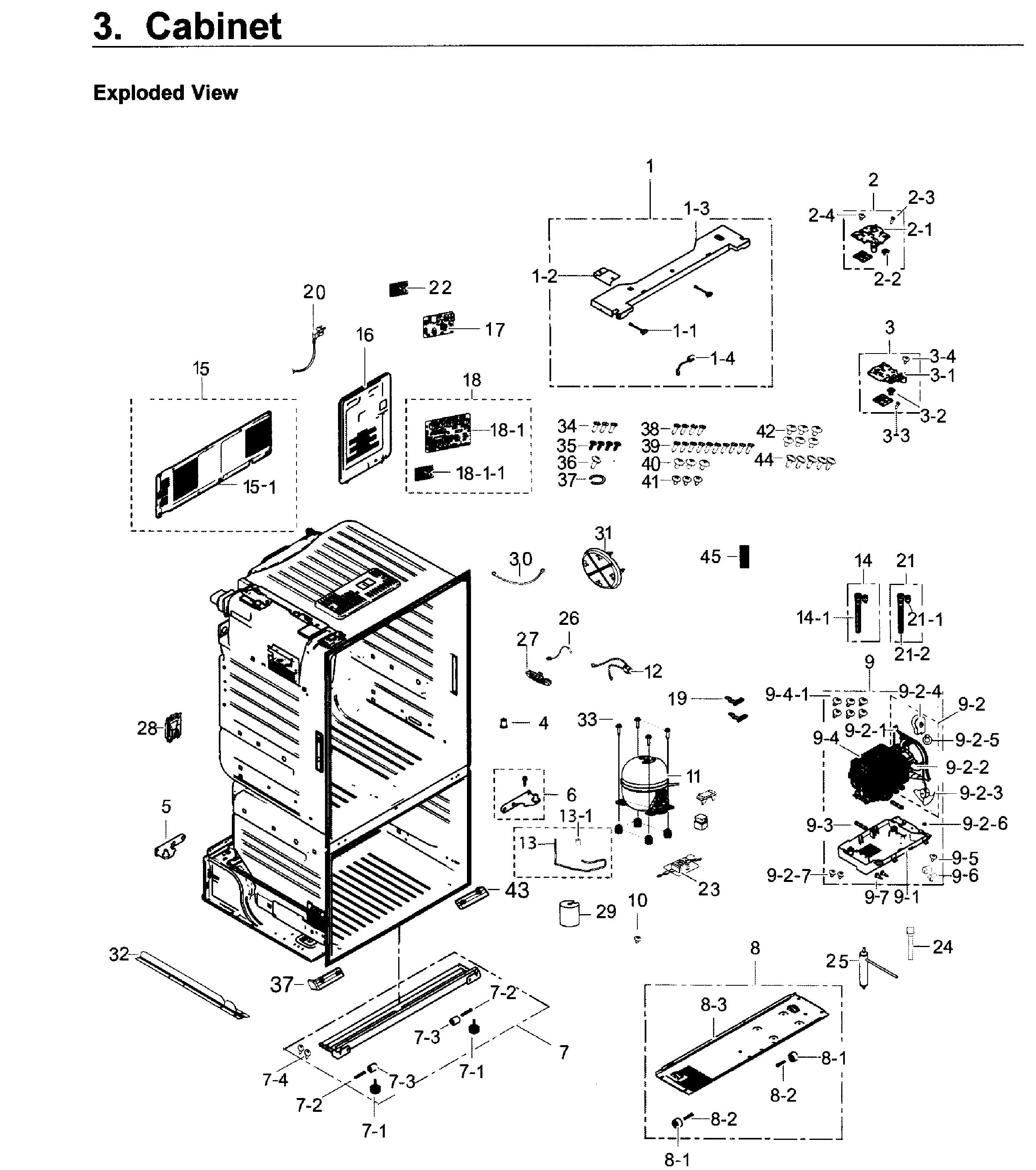 Samsung RF26J7500SR/AA-01 cabinet diagram