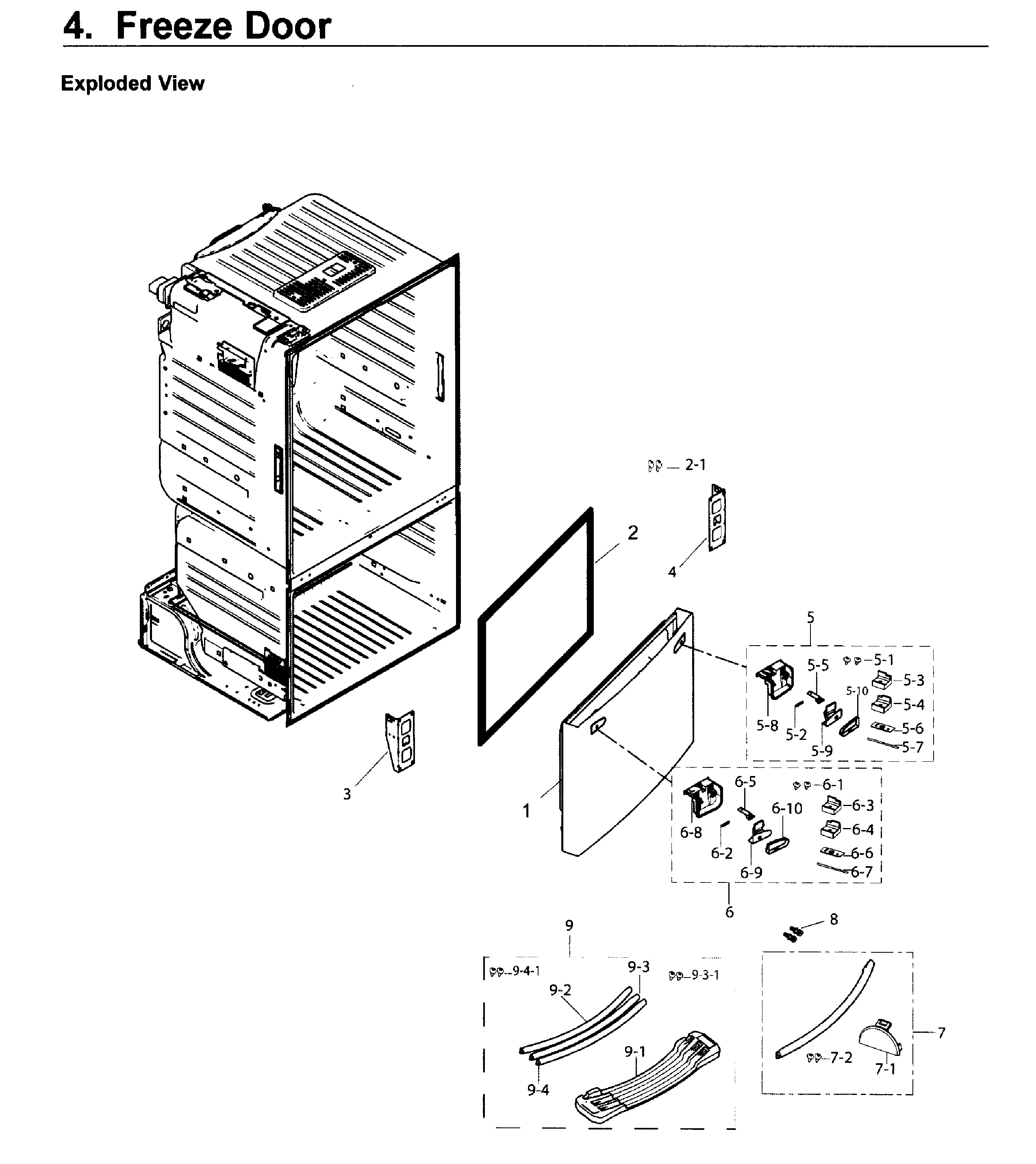 Samsung RF26J7500SR/AA-01 freezer door diagram
