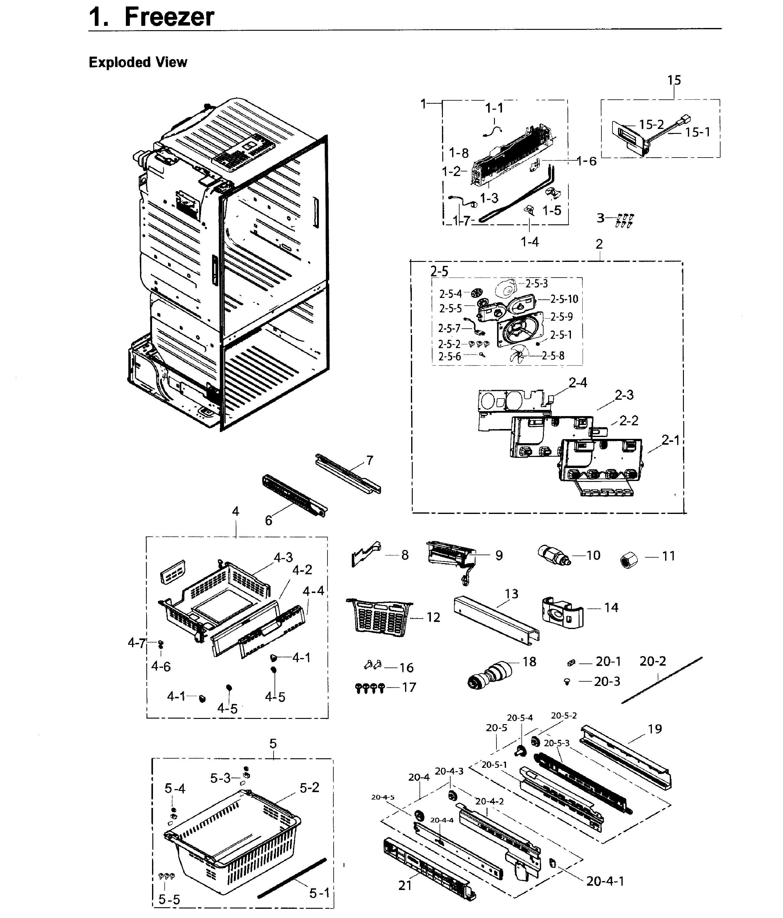 Samsung RF26J7500WW/AA-01 freezer / icemaker diagram