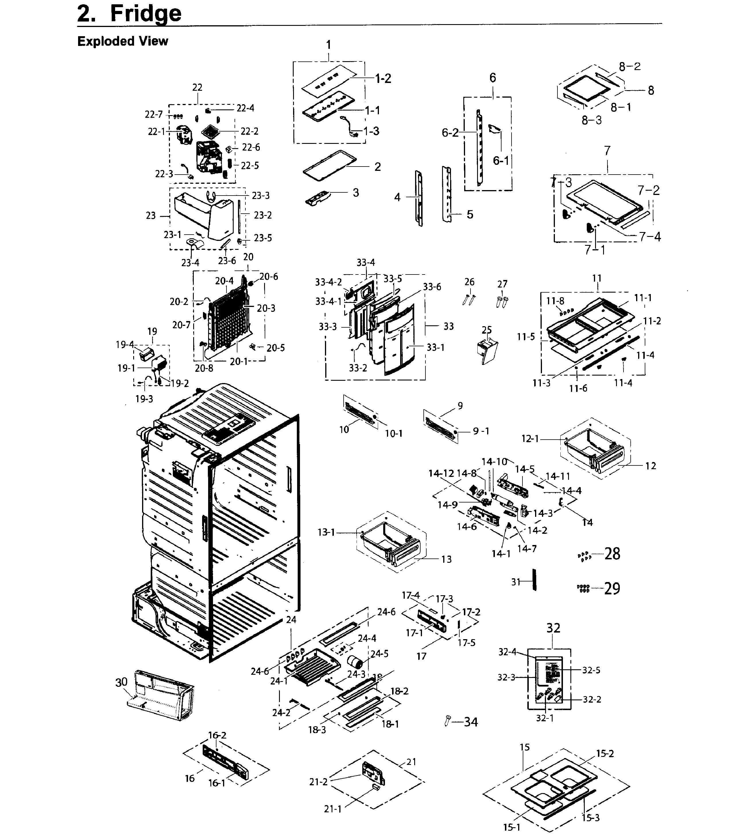 Samsung RF26J7500WW/AA-01 fridge diagram