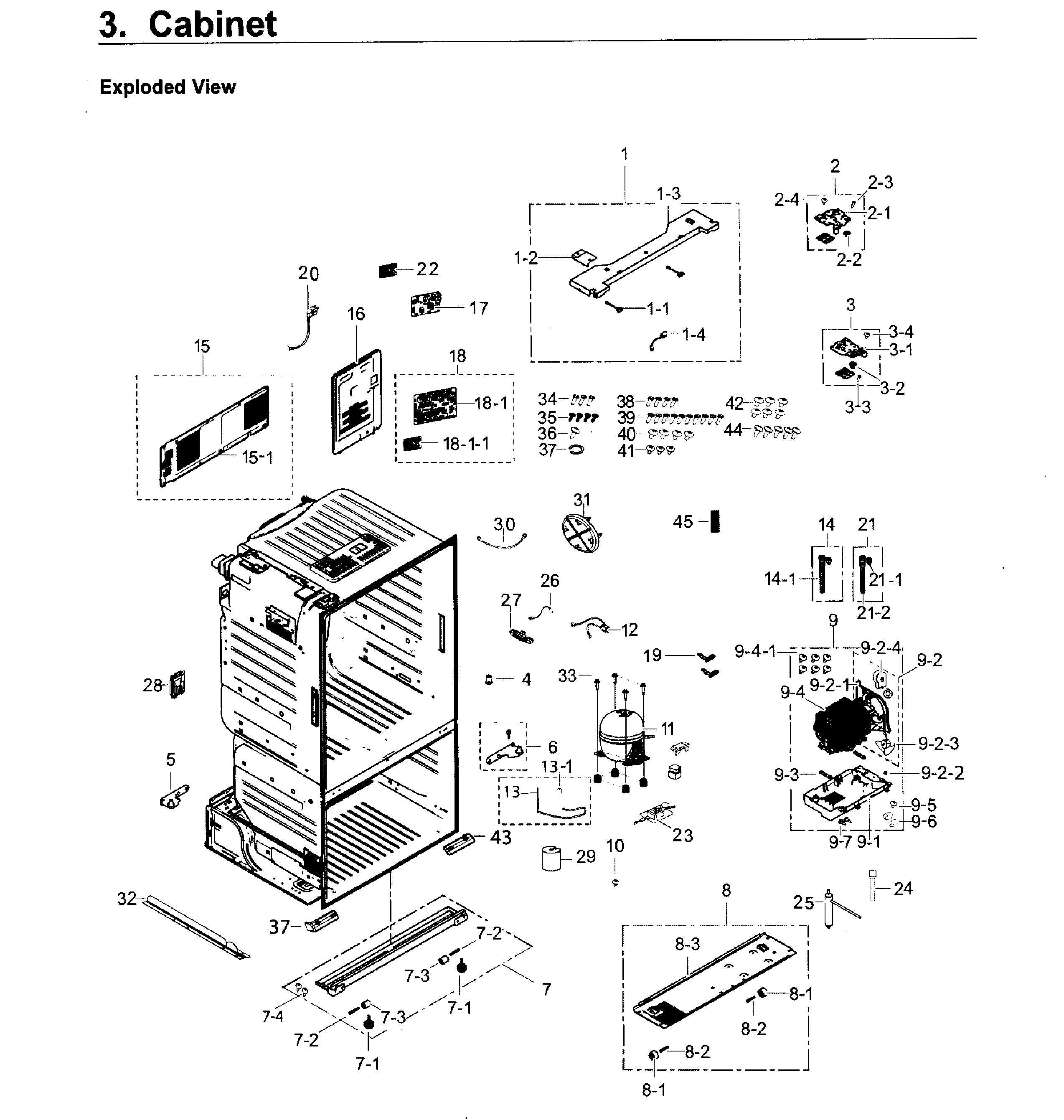 Samsung RF26J7500WW/AA-01 cabinet diagram