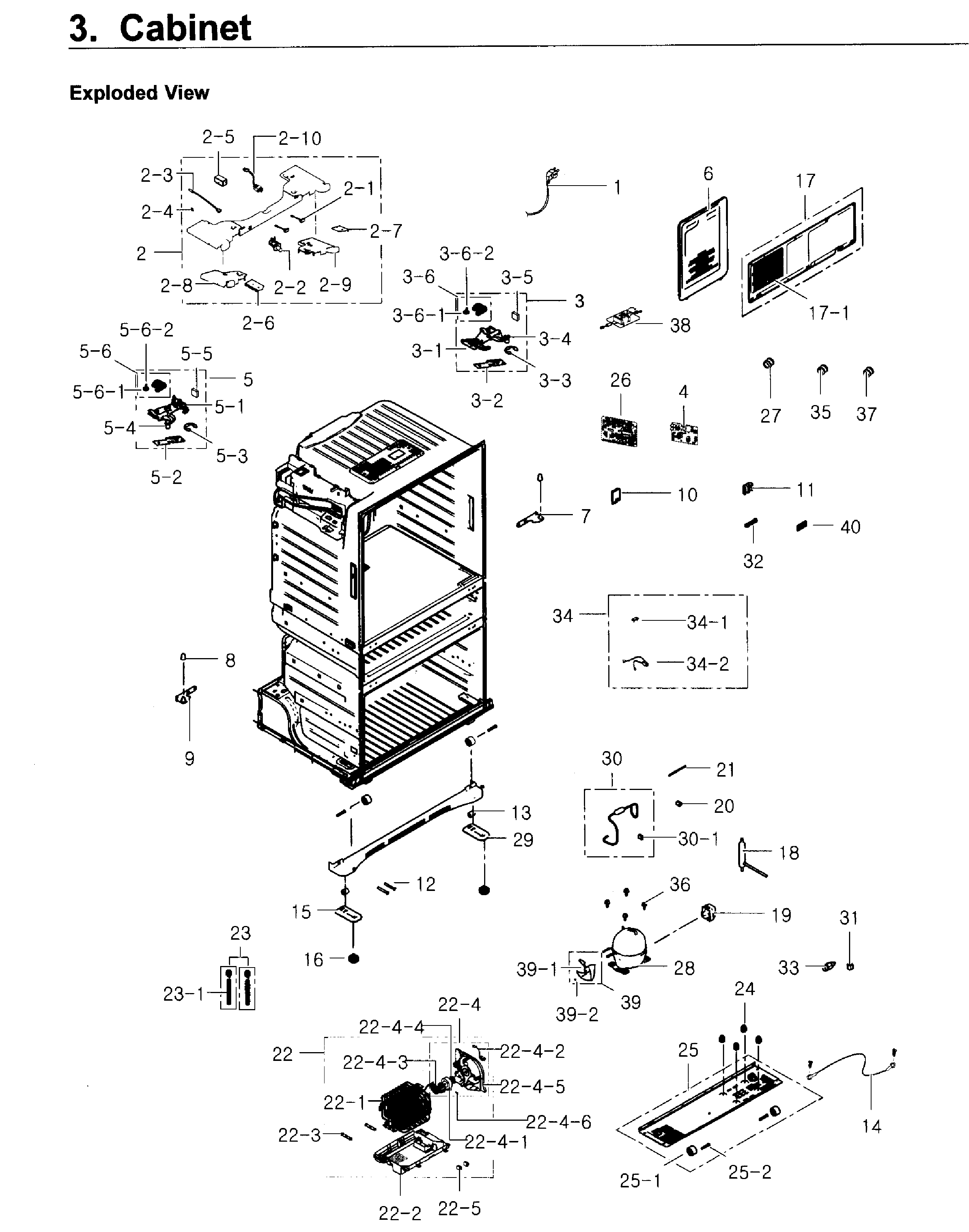 Samsung RF4267HARS/XAA-02 cabinet diagram