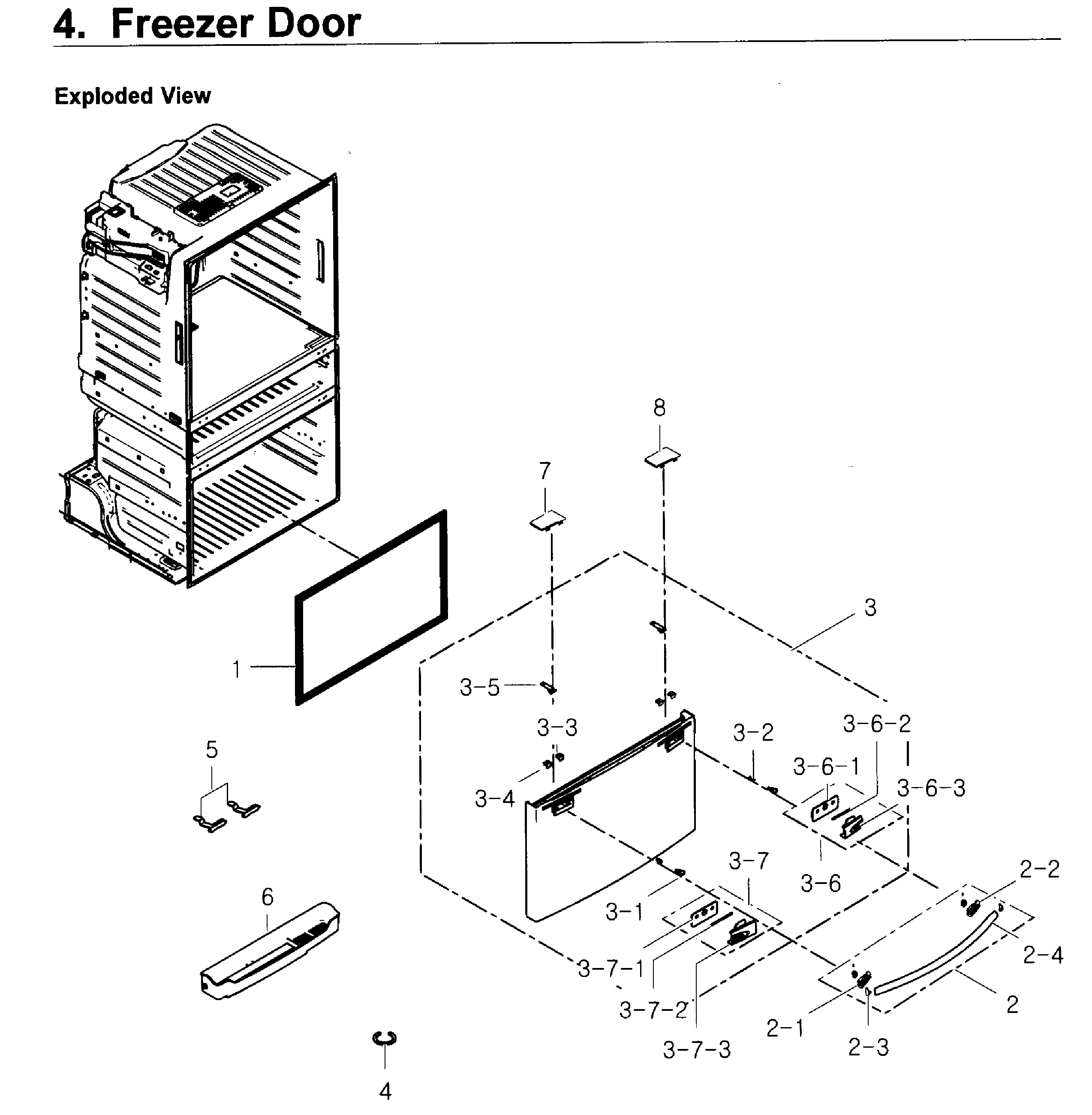Samsung RF4267HARS/XAA-02 freezer door diagram