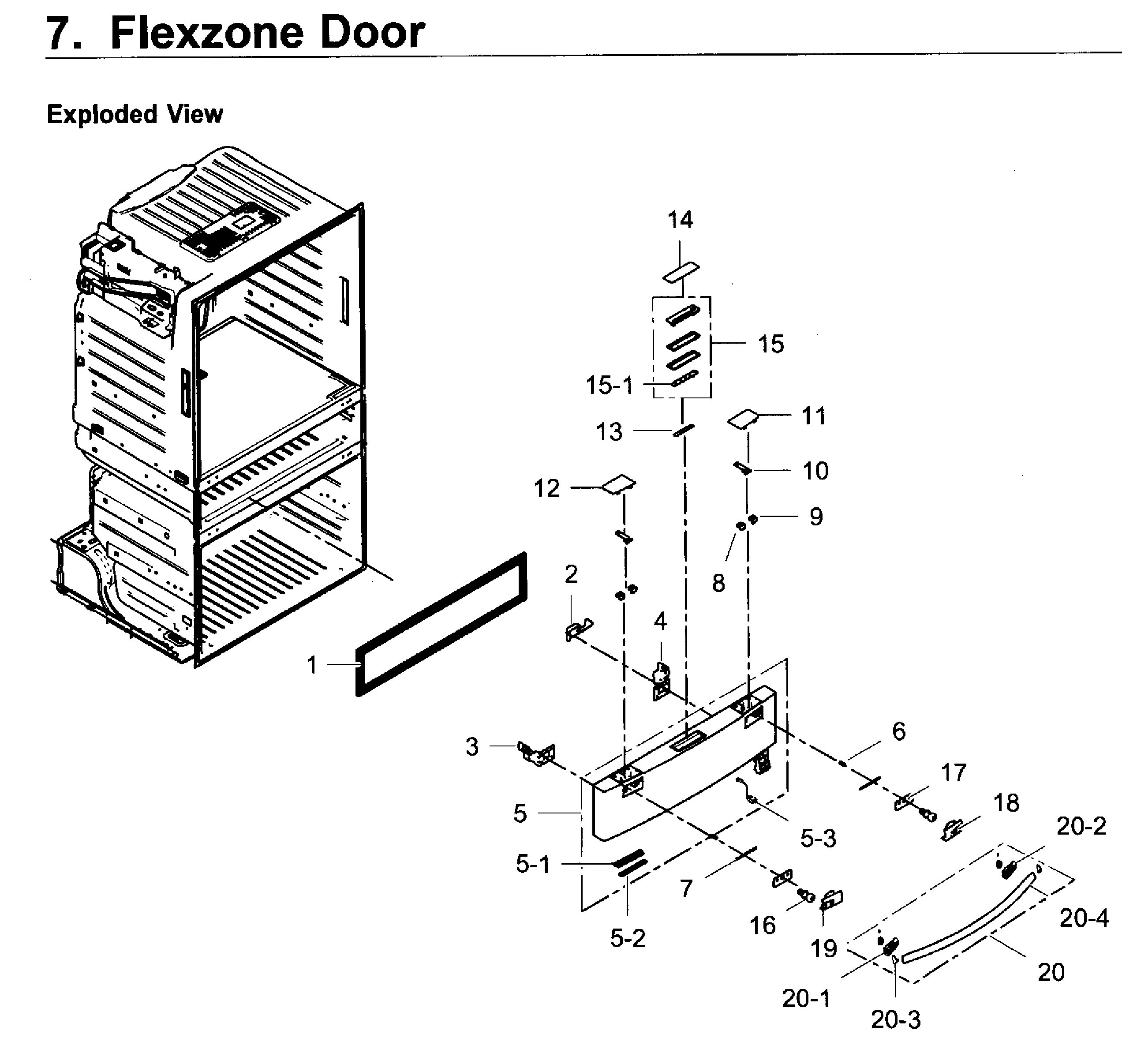 Samsung RF4267HARS/XAA-02 flexzone door diagram