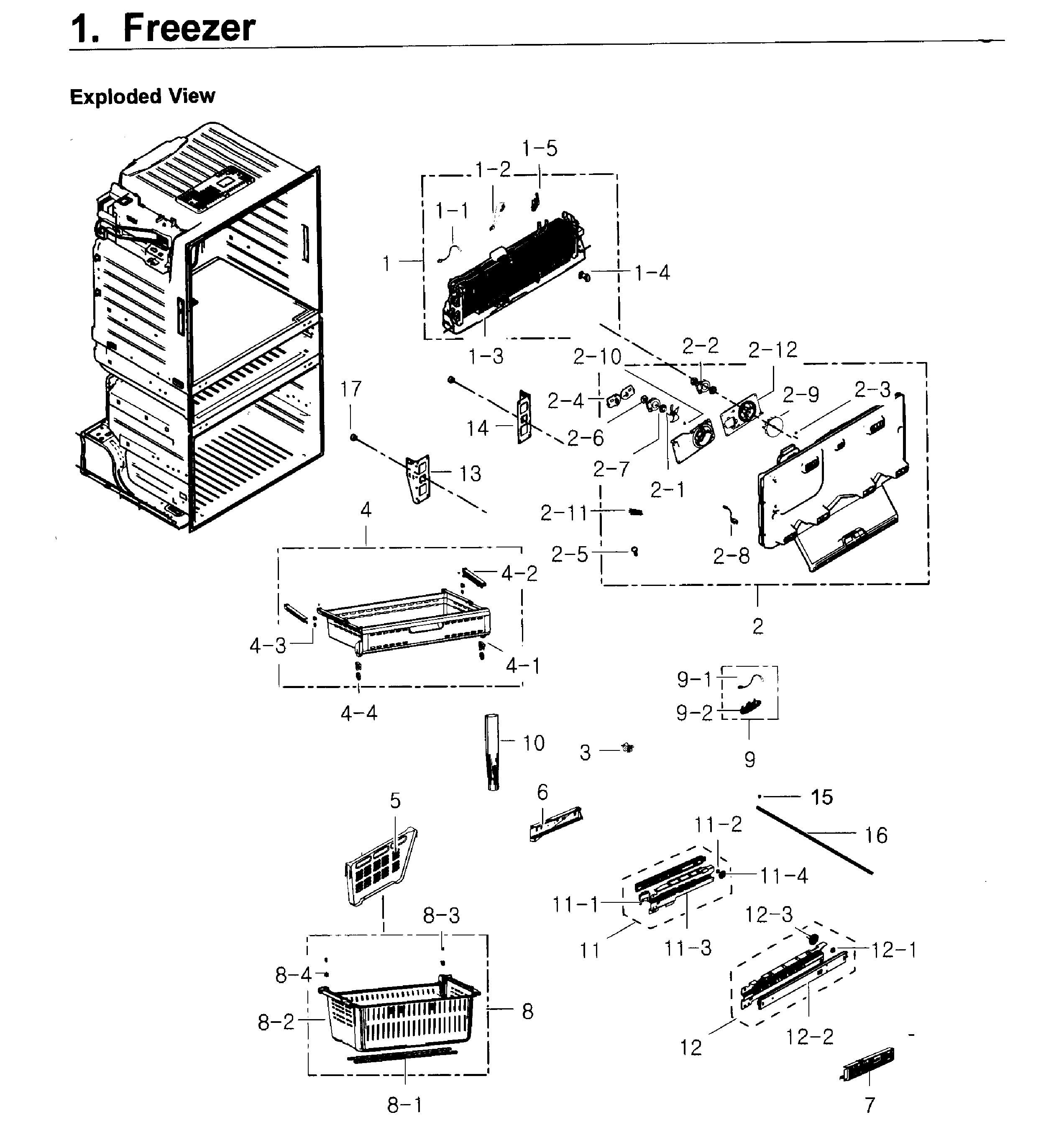 Samsung RF4267HARS/XAA-03 freezer diagram