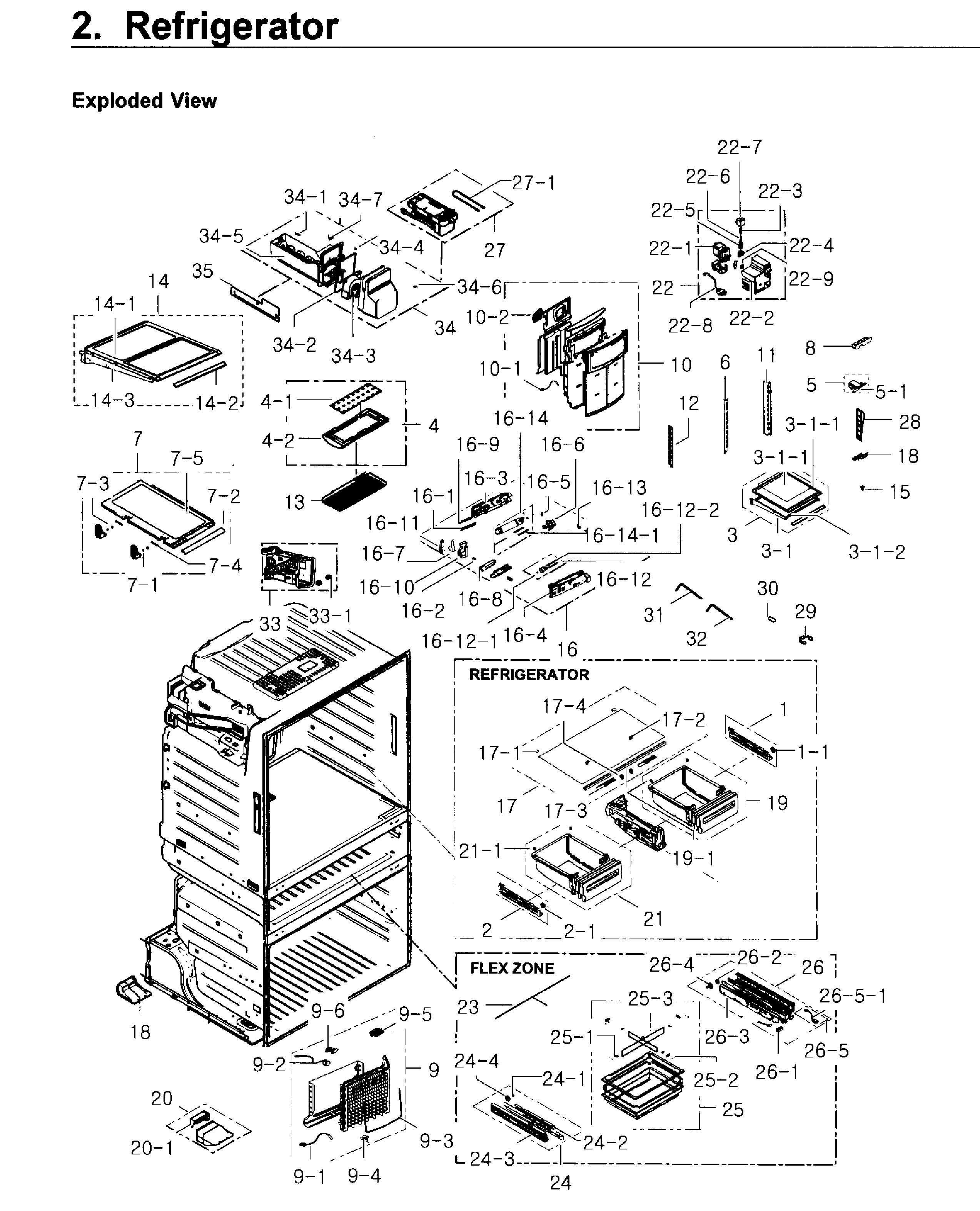 Samsung RF4267HARS/XAA-03 refrigerator diagram