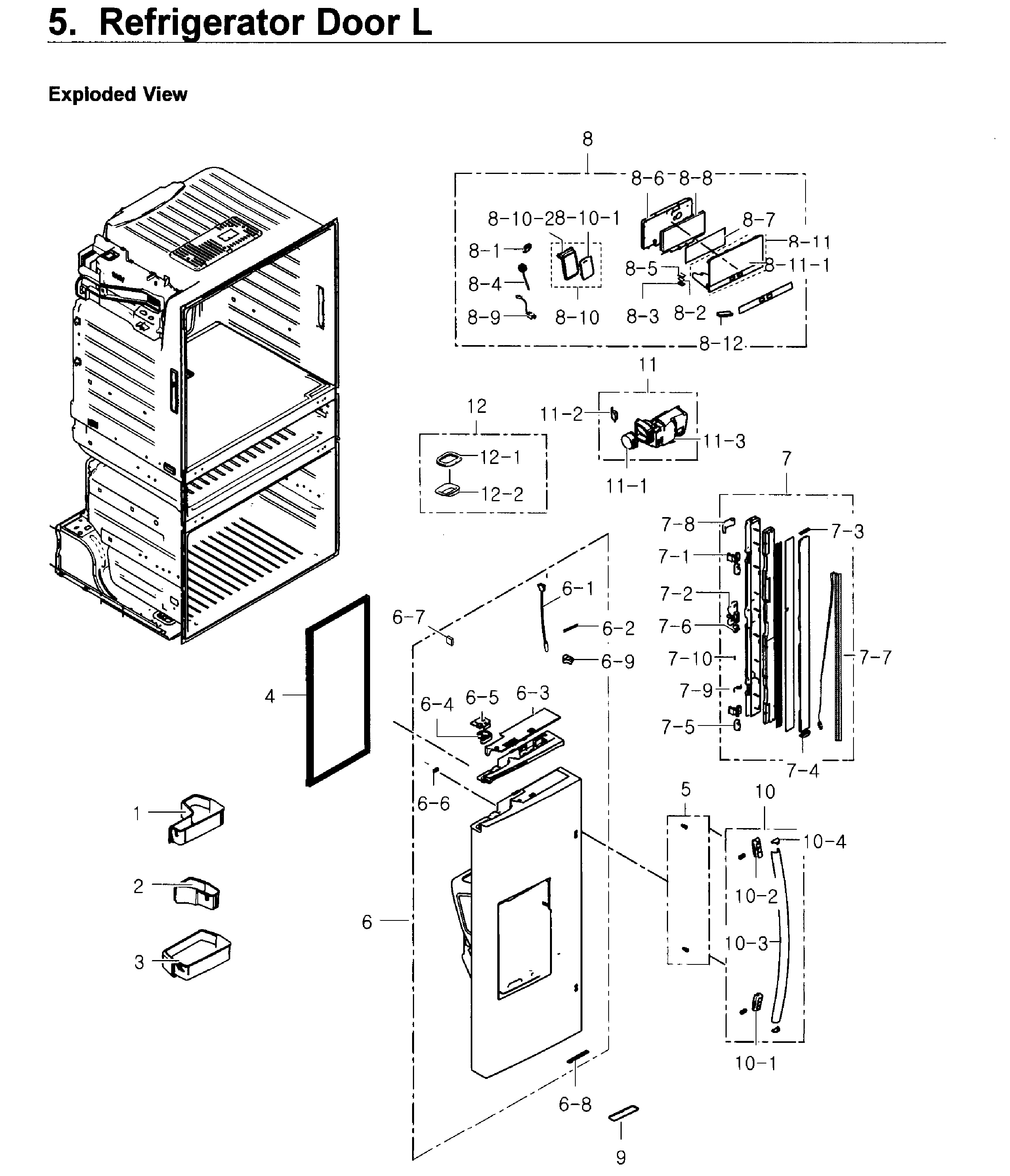 Samsung RF4267HARS/XAA-03 fridge door l diagram