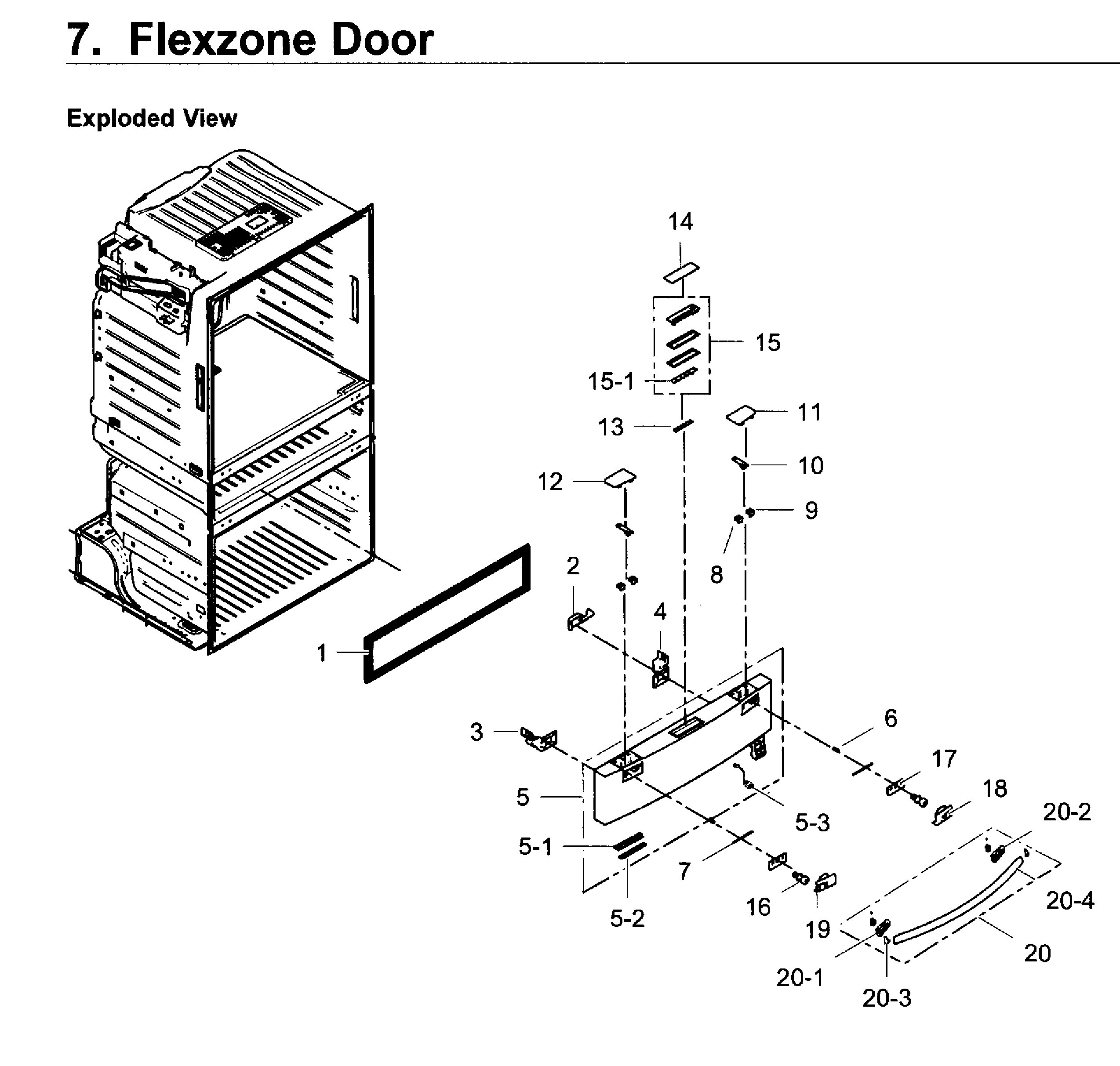 Samsung RF4267HARS/XAA-03 flexzone door diagram