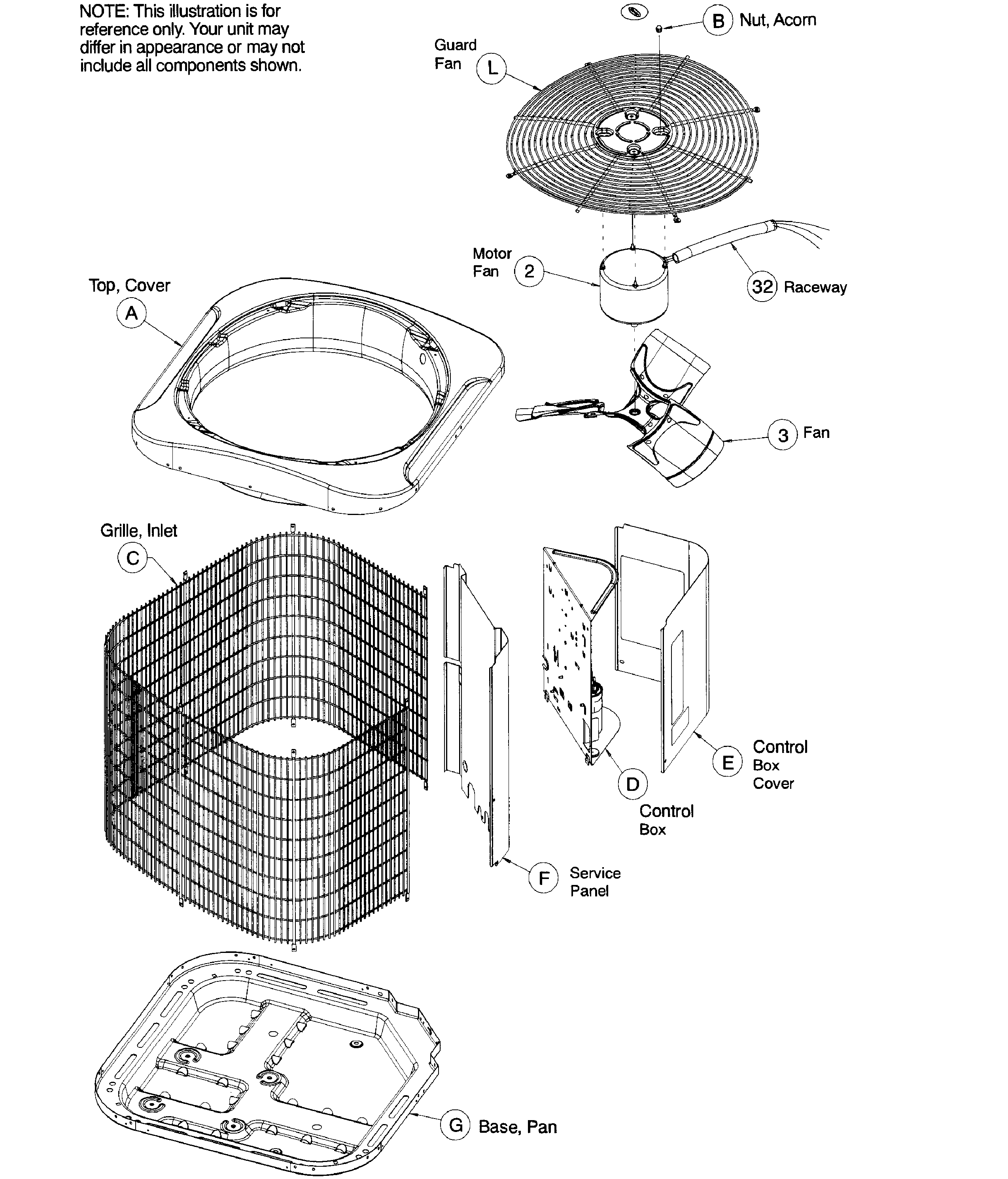 ICP NXH560GKA100 outer asy diagram