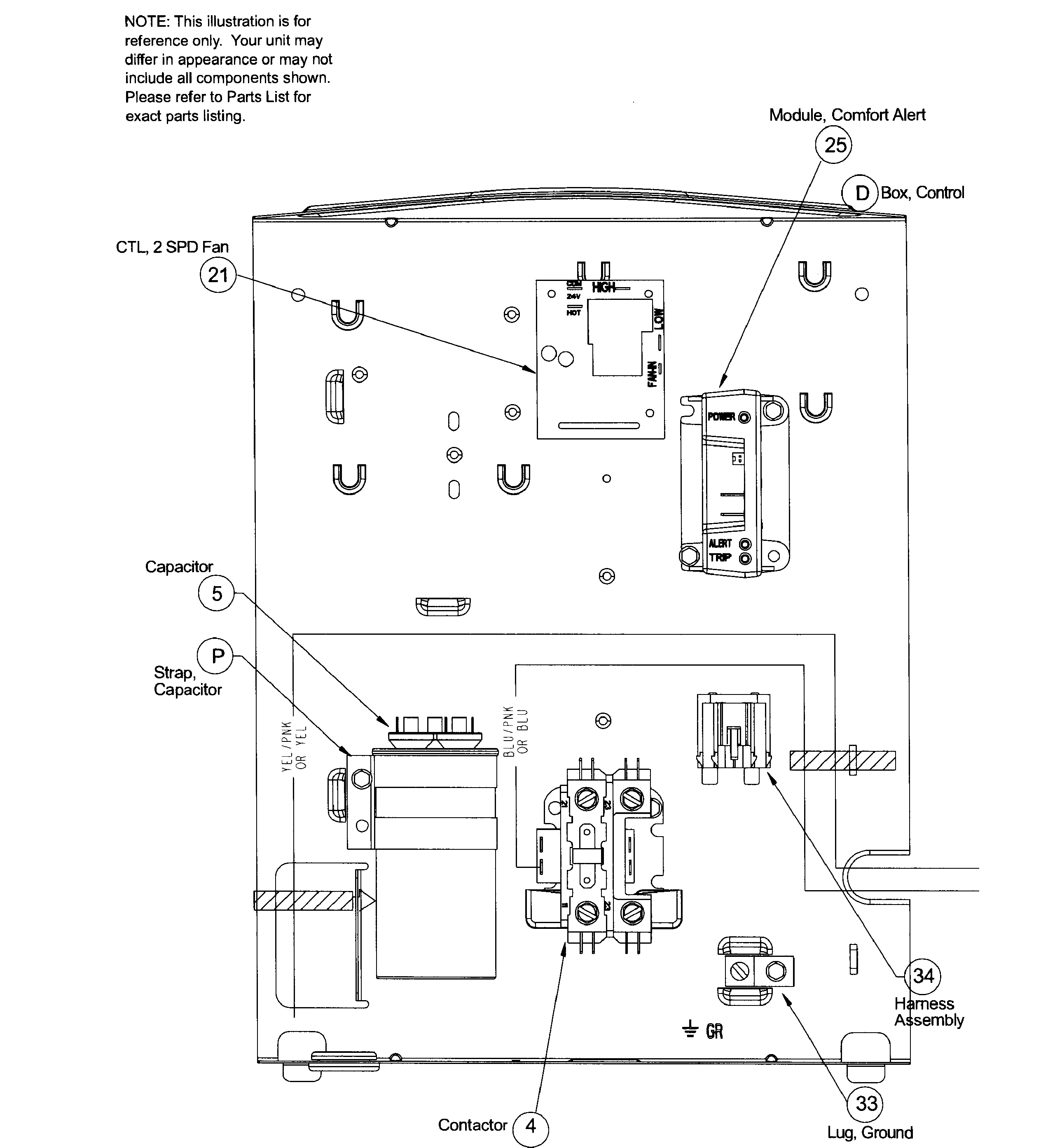 ICP T4A330GKD100 control box asy diagram