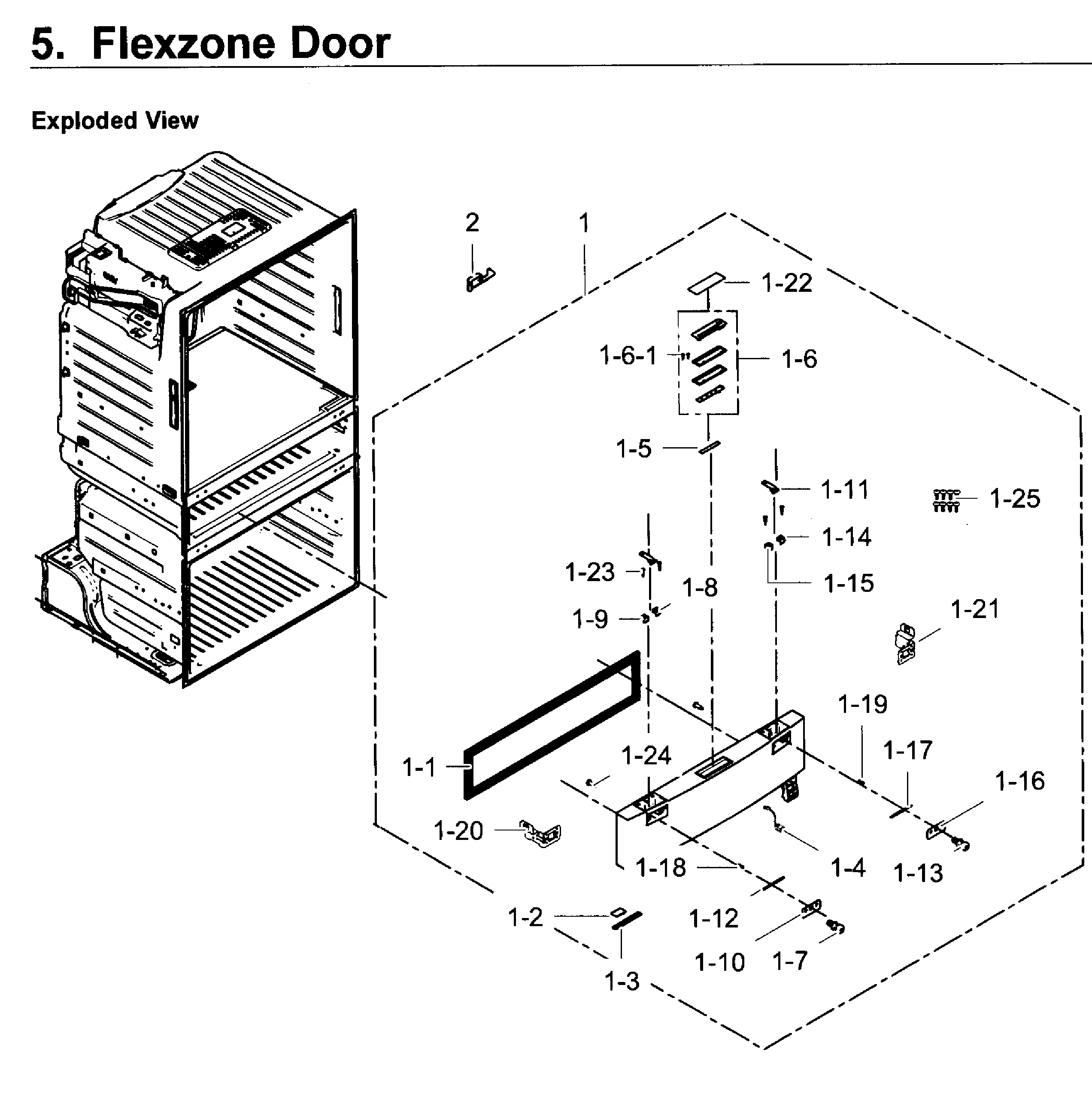 Samsung RF28JBEDBSR/AA-00 flexzone door diagram