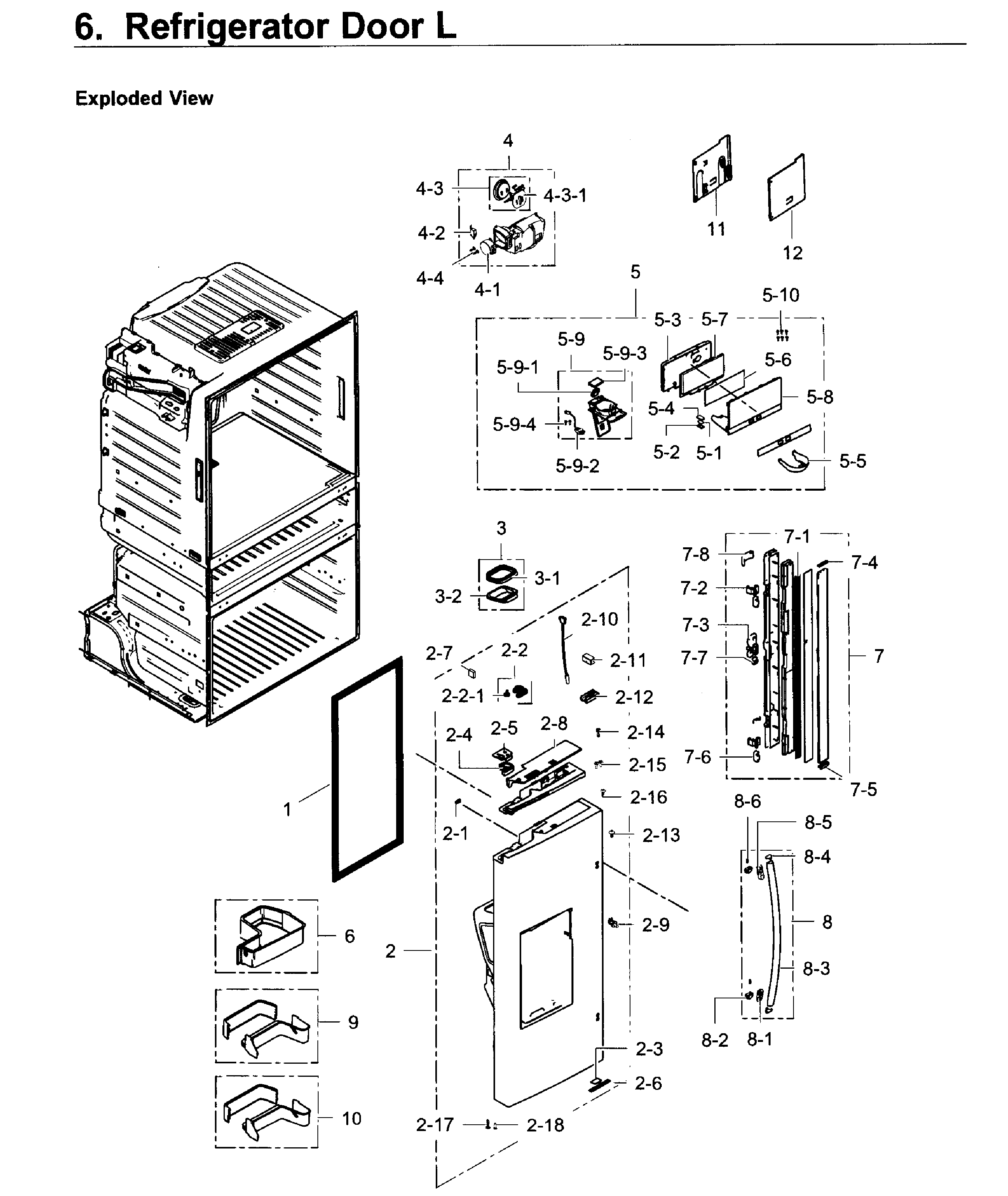 Samsung RF28JBEDBSR/AA-00 fridge door l diagram