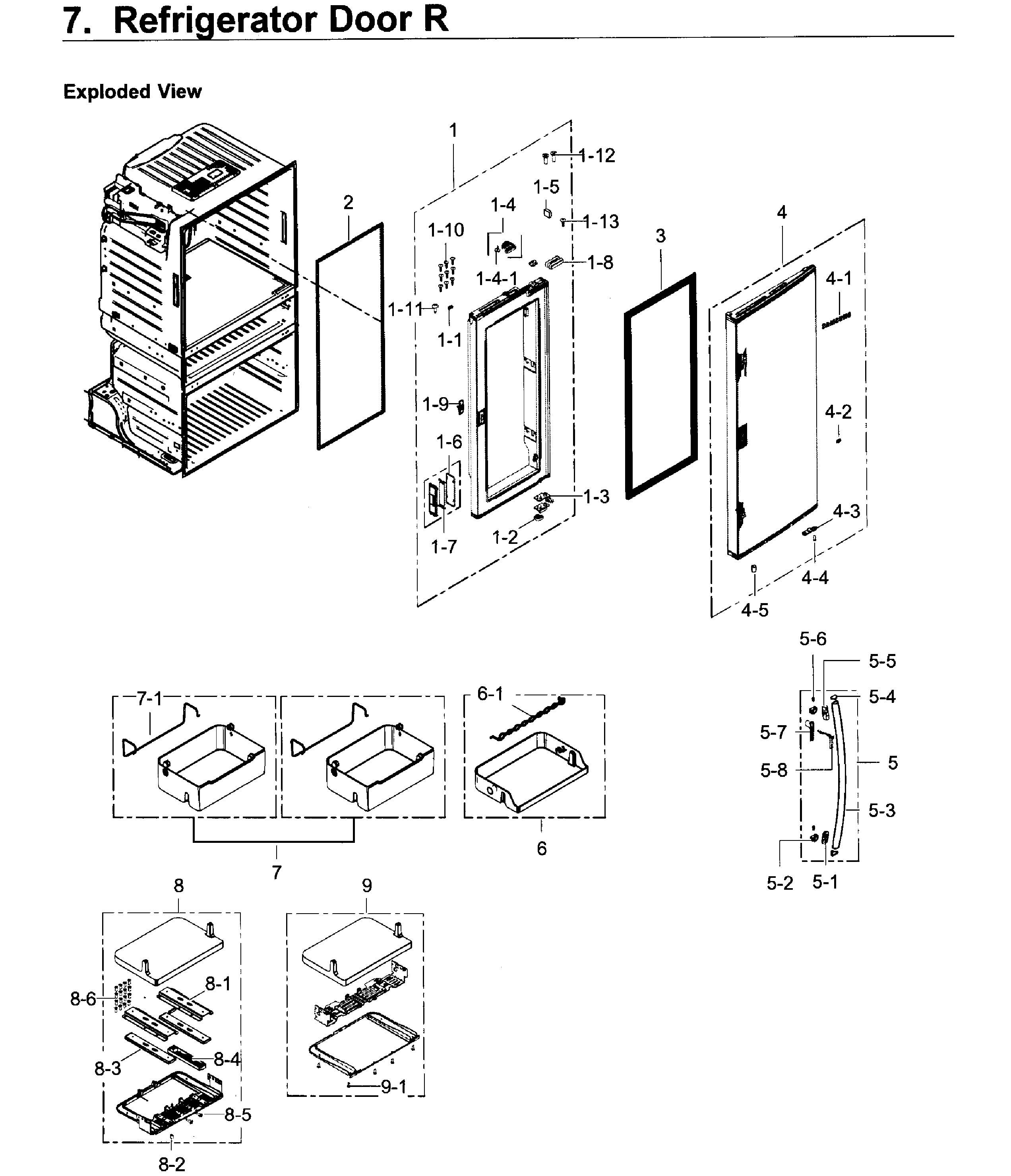 Samsung RF28JBEDBSR/AA-00 fridge door r diagram