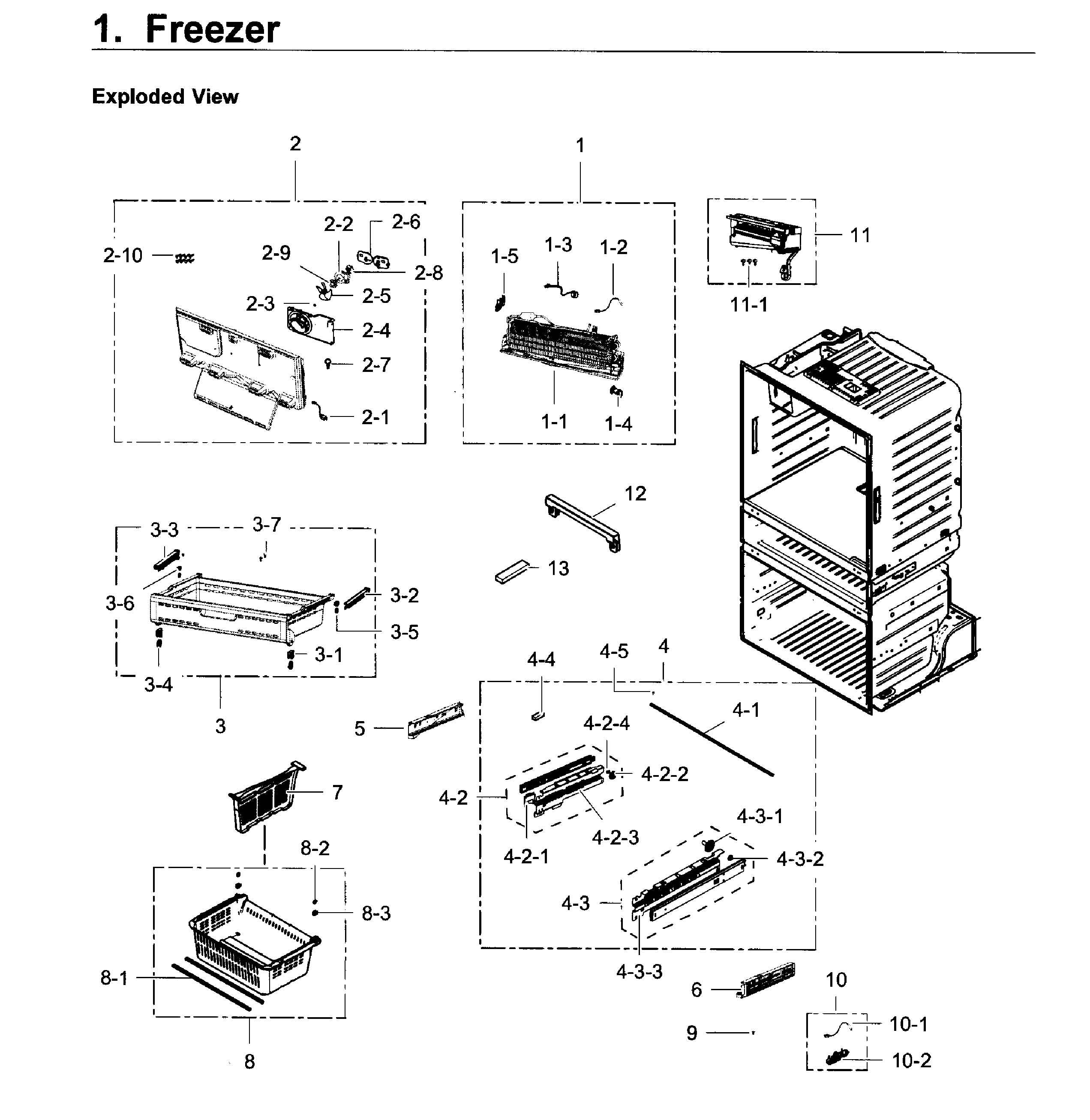 Samsung RF28JBEDBSR/AA-01 freezer / icemaker diagram