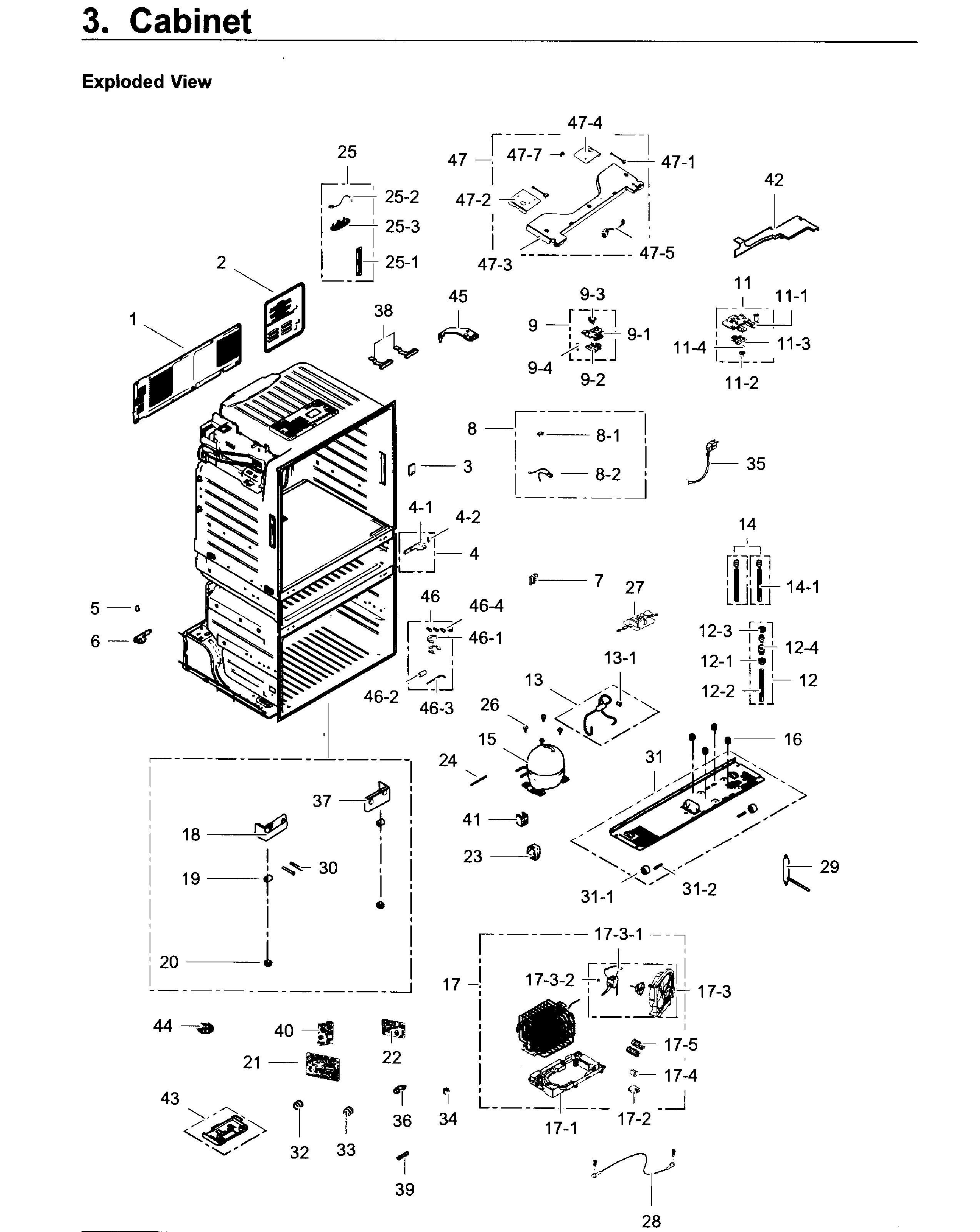 Samsung RF28JBEDBSR/AA-01 cabinet diagram