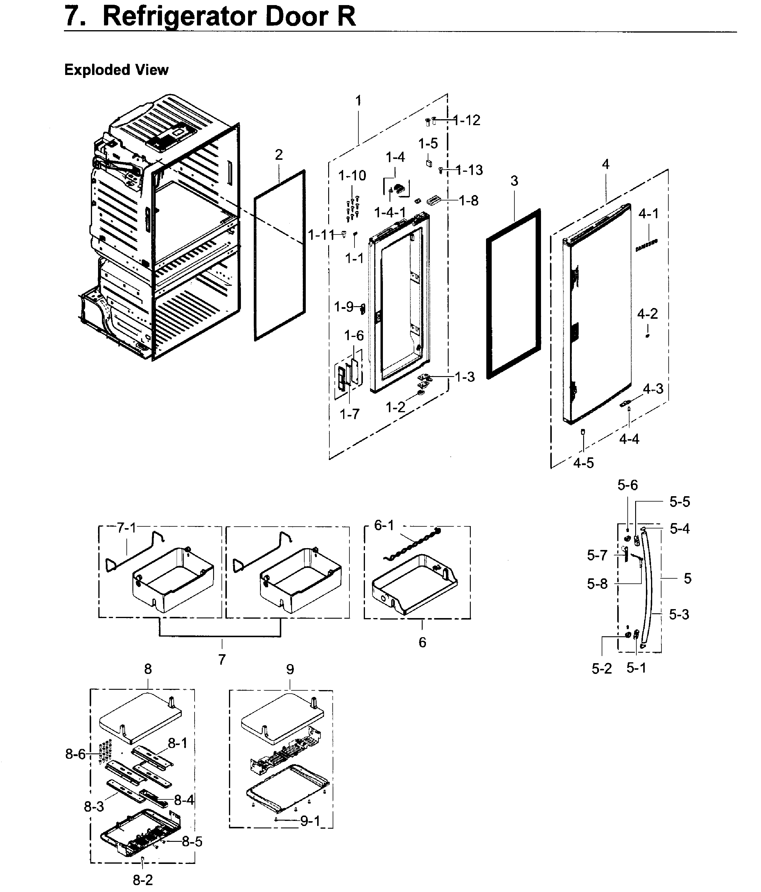 Samsung RF28JBEDBSR/AA-01 fridge door r diagram