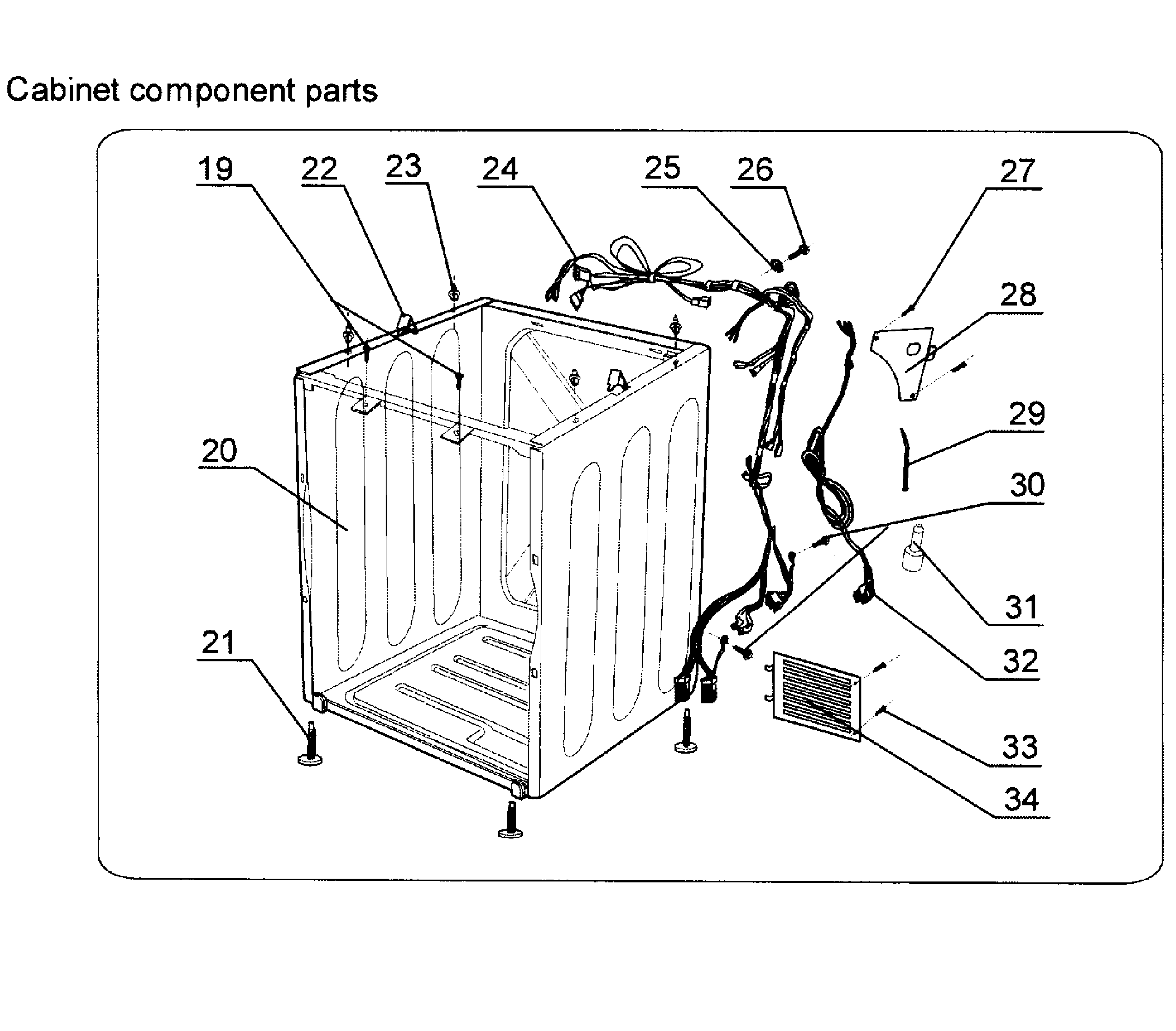 Haier HLTD500AGW cabinet diagram