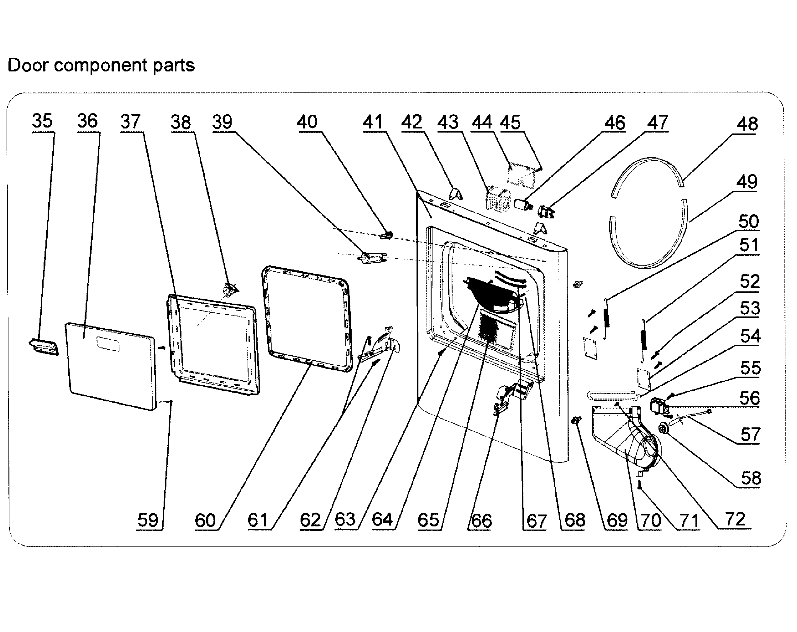Haier HLTD500AGW door assy diagram