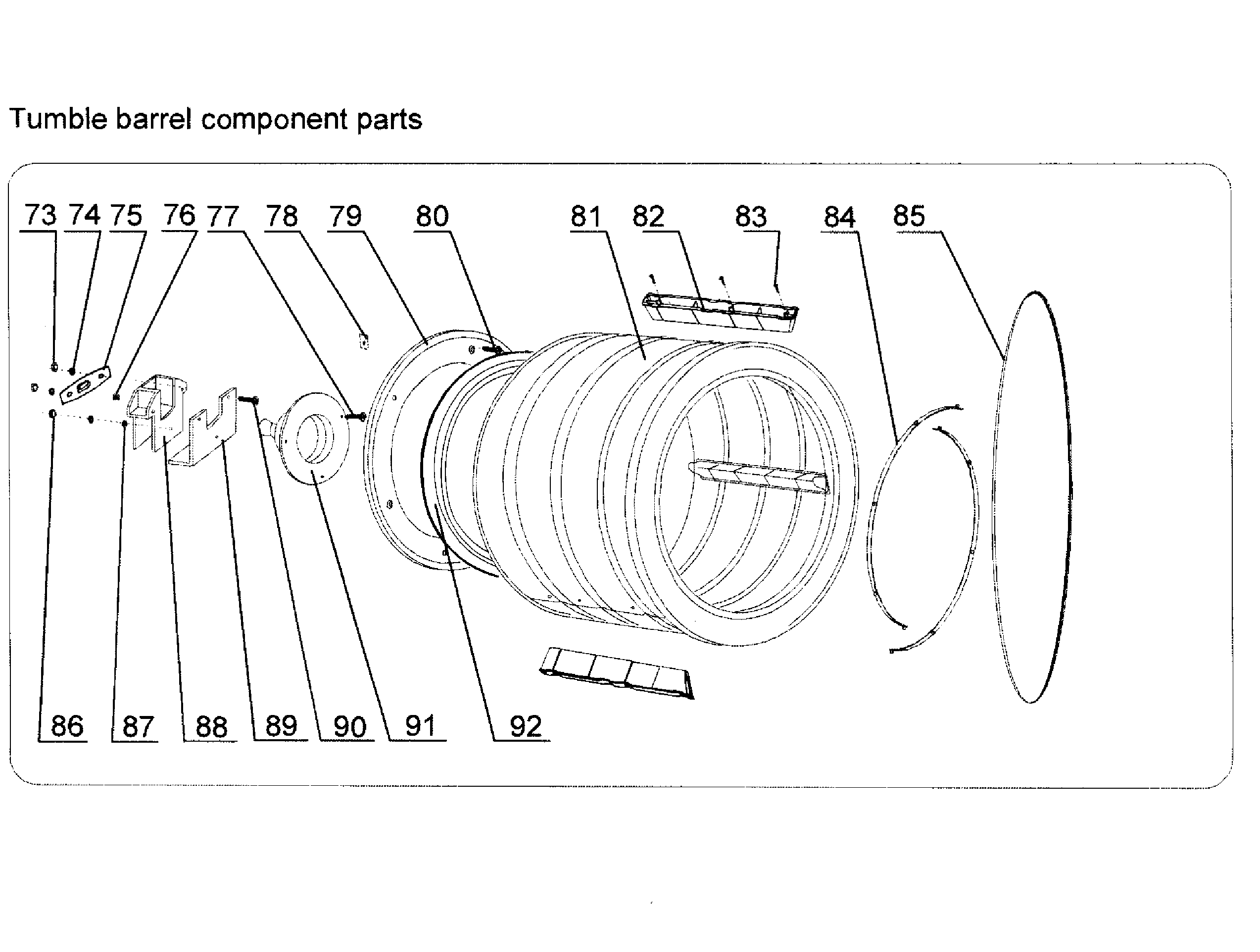Haier HLTD500AGW drum assy diagram