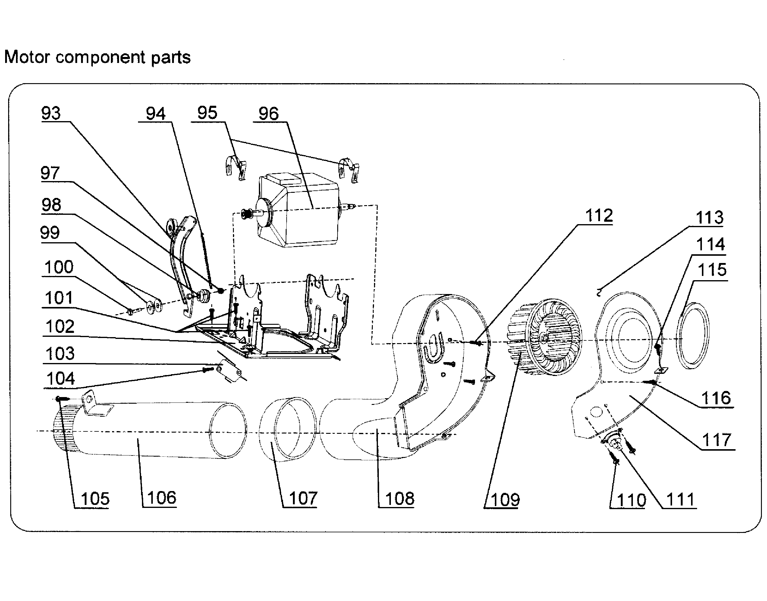 Haier HLTD500AGW motor assy diagram