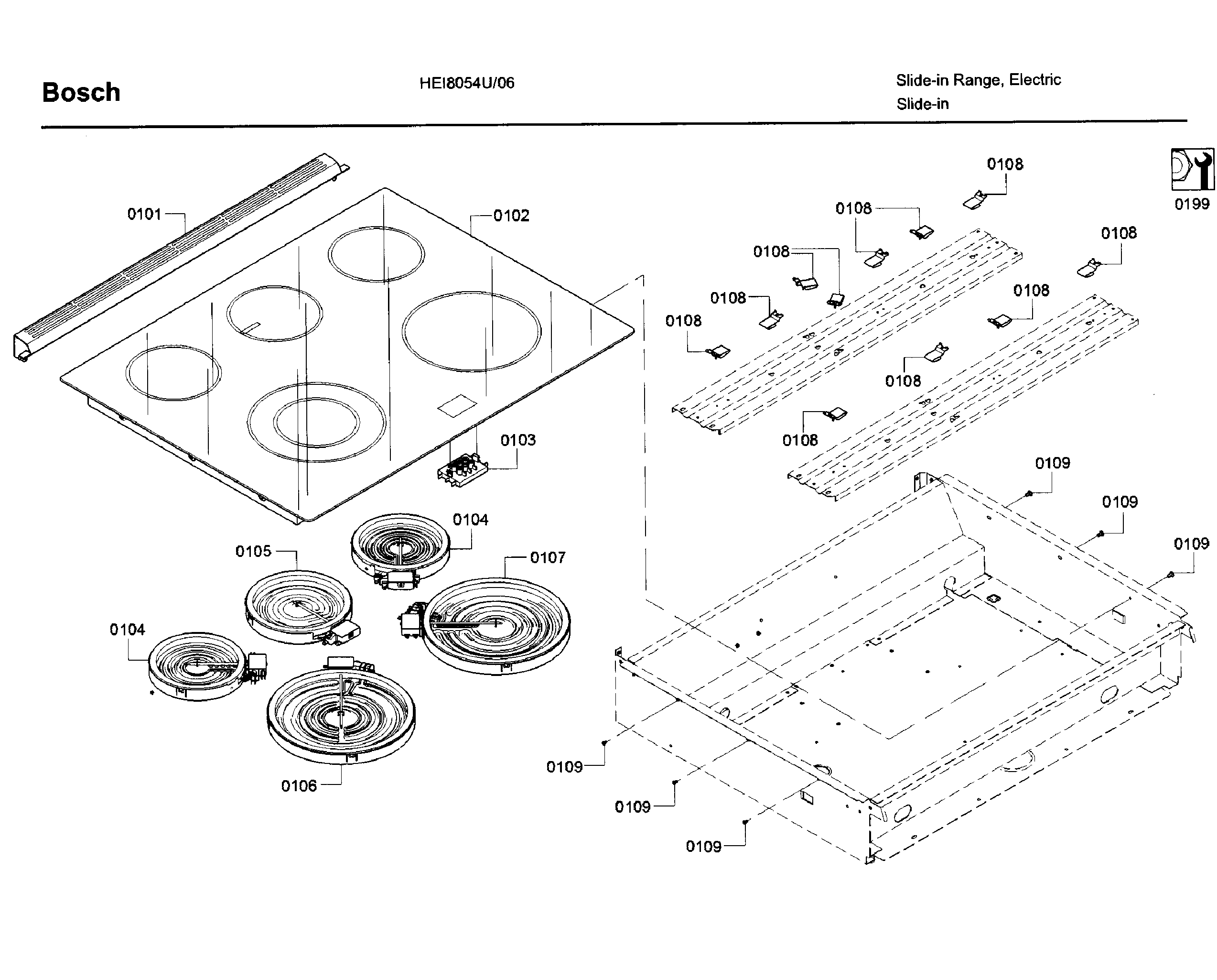 Bosch HEI8054U/06 heaters assy diagram