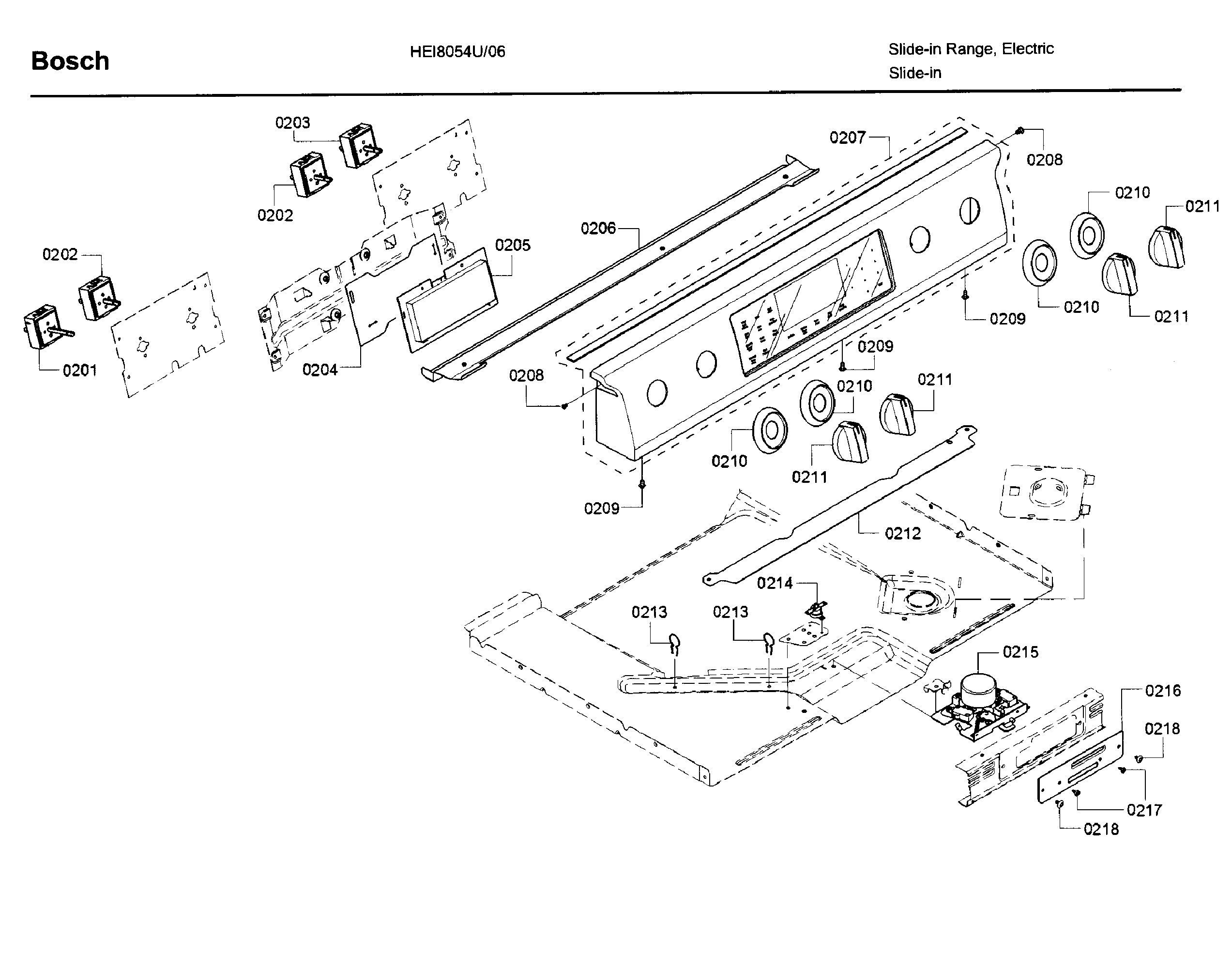 Bosch HEI8054U/06 control panel diagram
