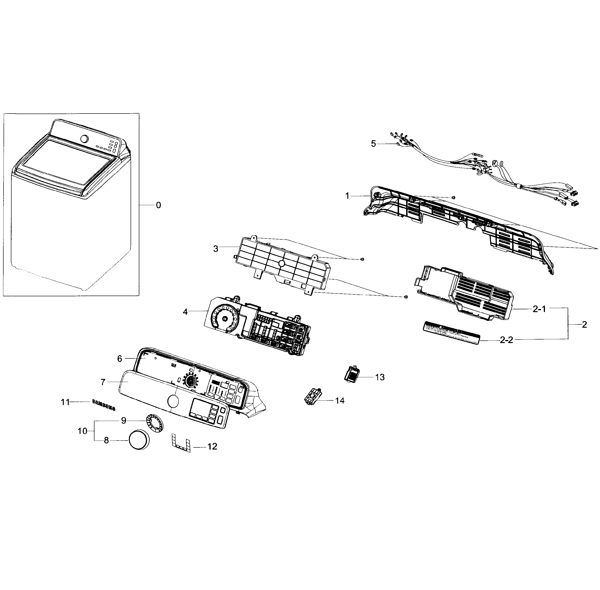 Samsung WA48H7400AP/A2-02 control panel diagram