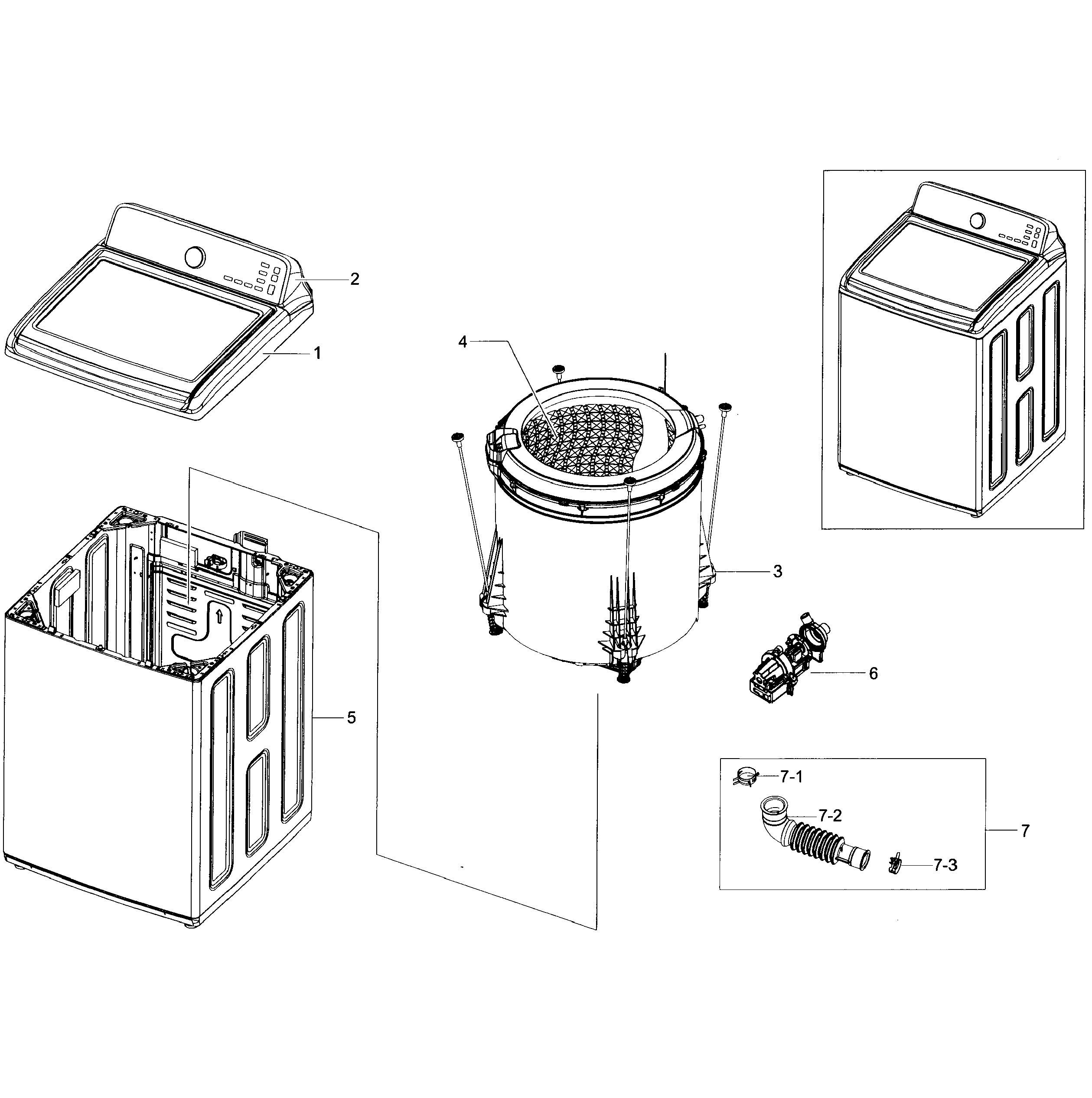 Samsung WA48H7400AW/A2-02 main asy diagram