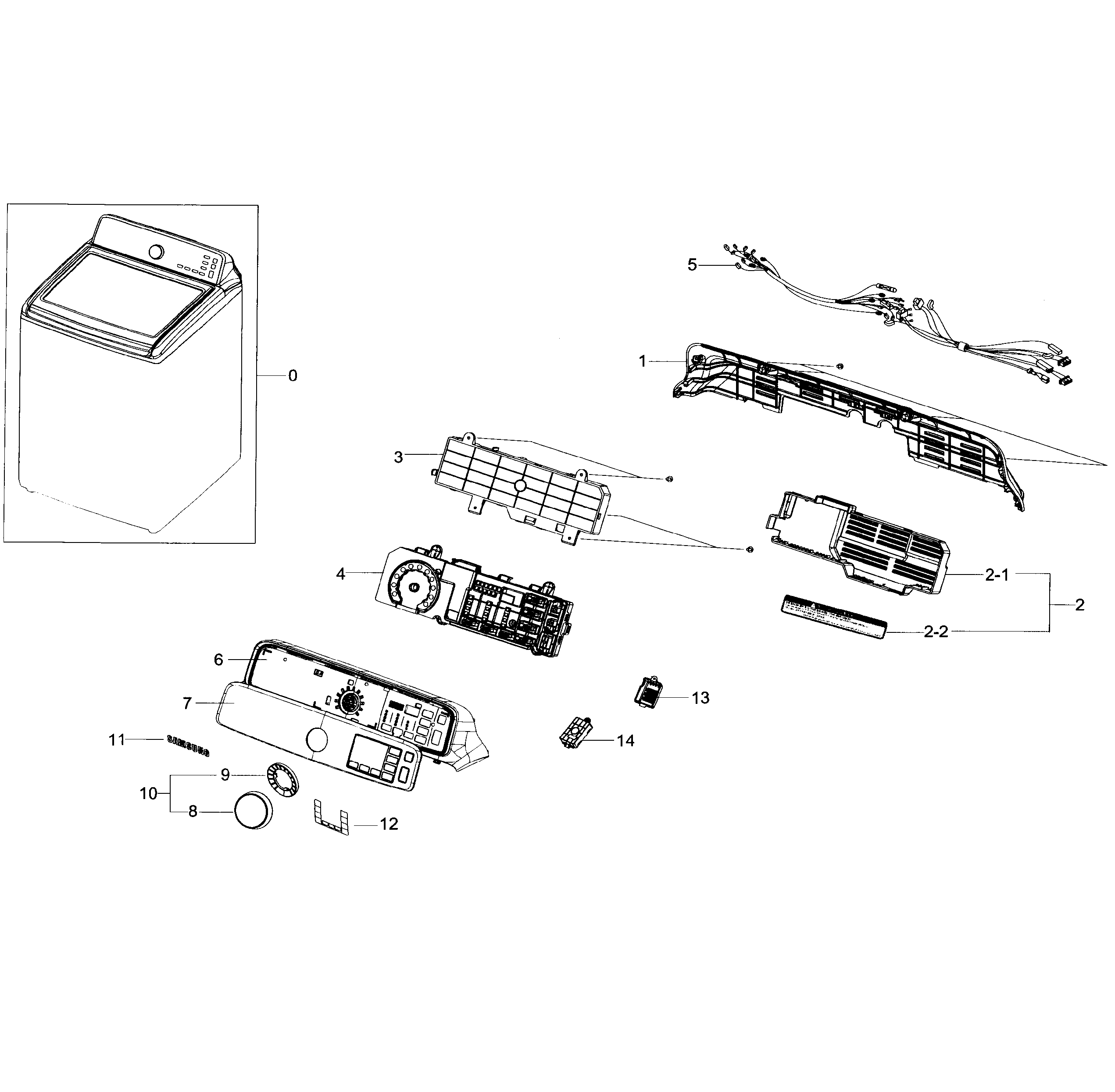 Samsung WA48H7400AW/A2-02 control panel diagram