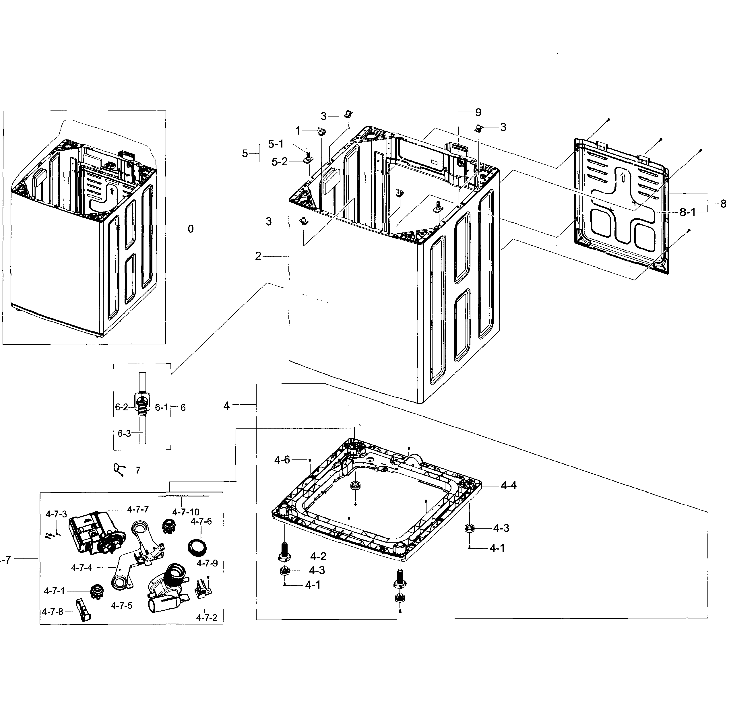 Samsung WA48H7400AW/A2-02 frame diagram