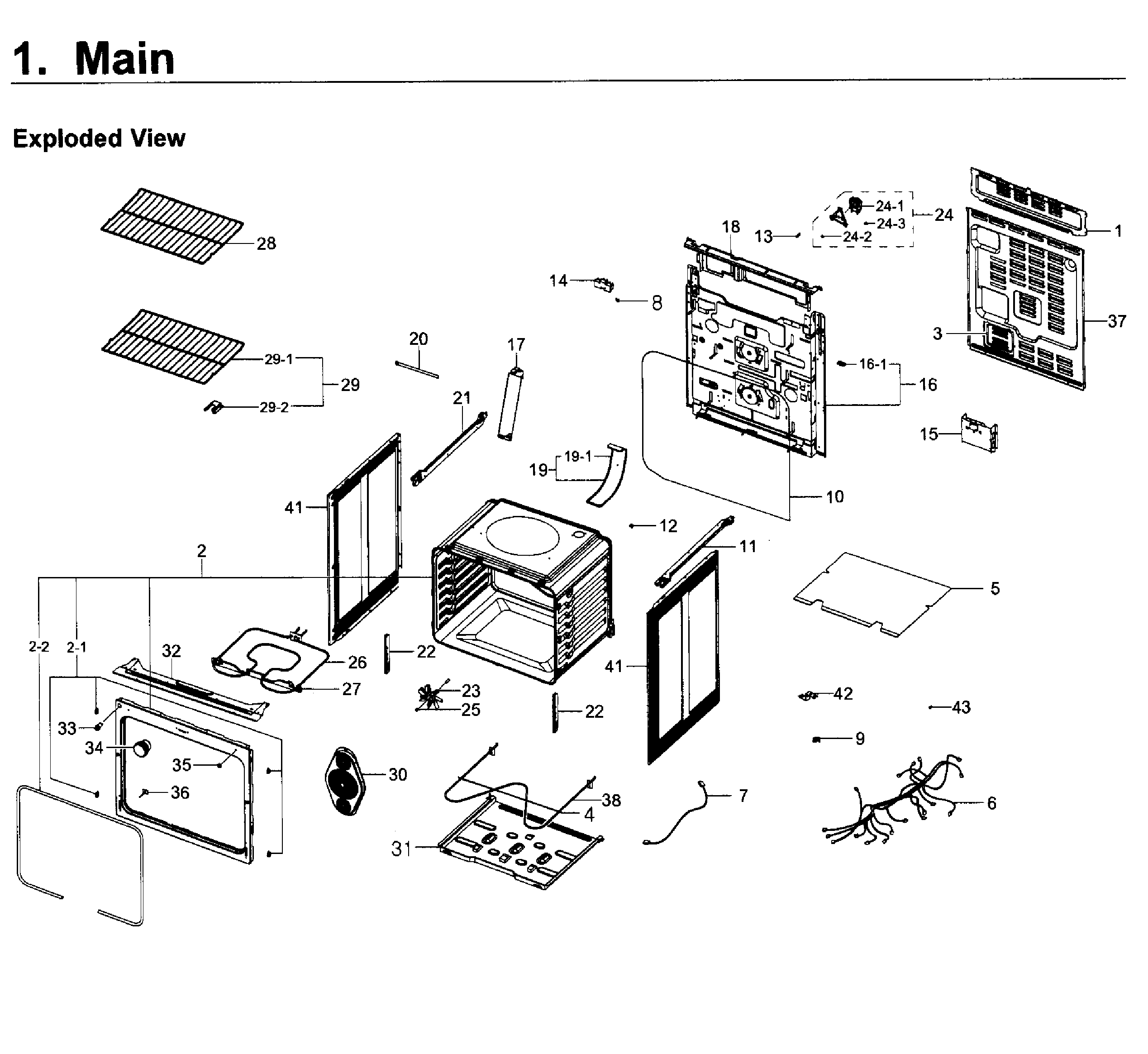 Samsung NE59J3420SS/AA-05 main asy diagram