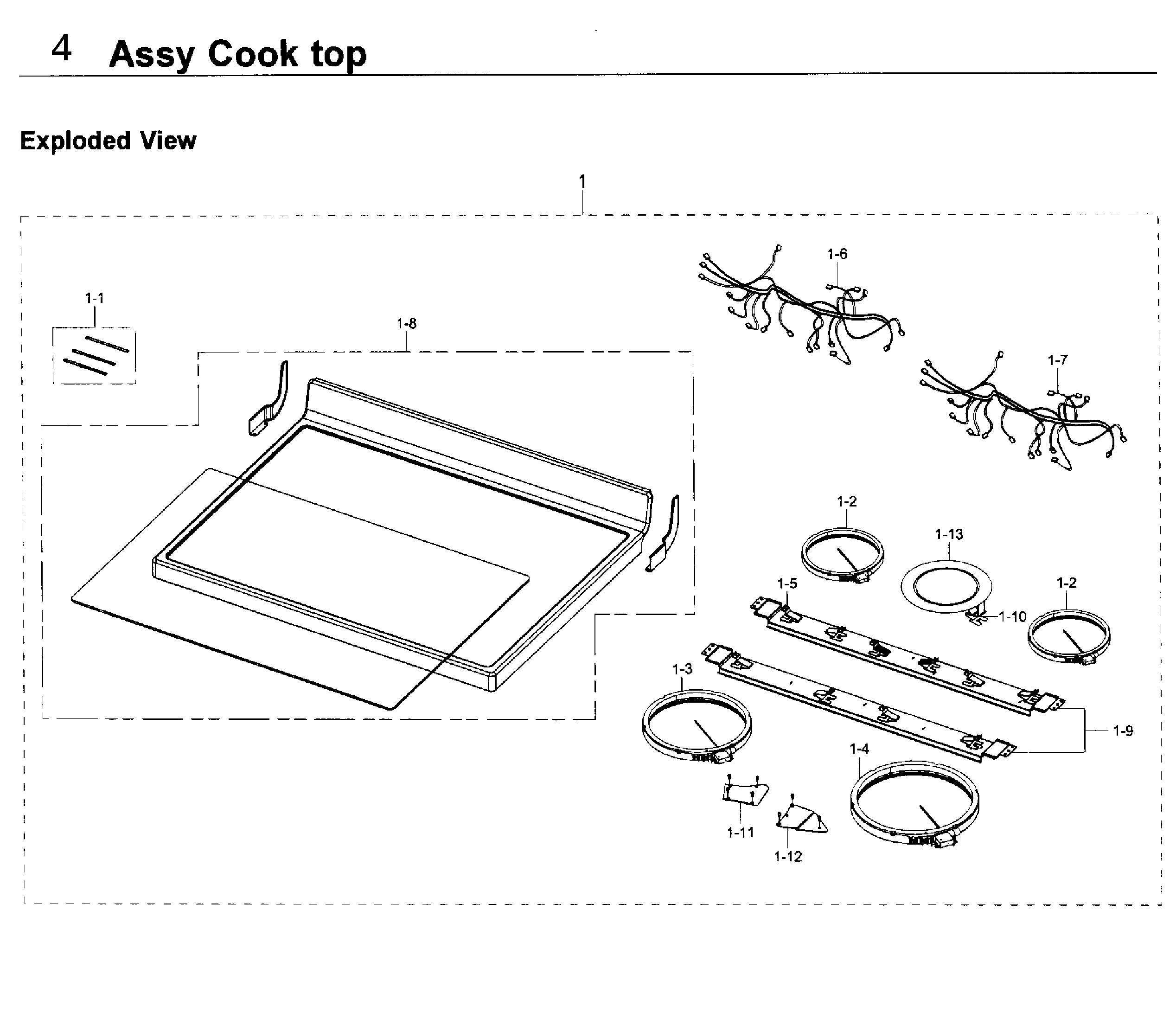 Samsung NE59J3420SS/AA-05 cooktop diagram