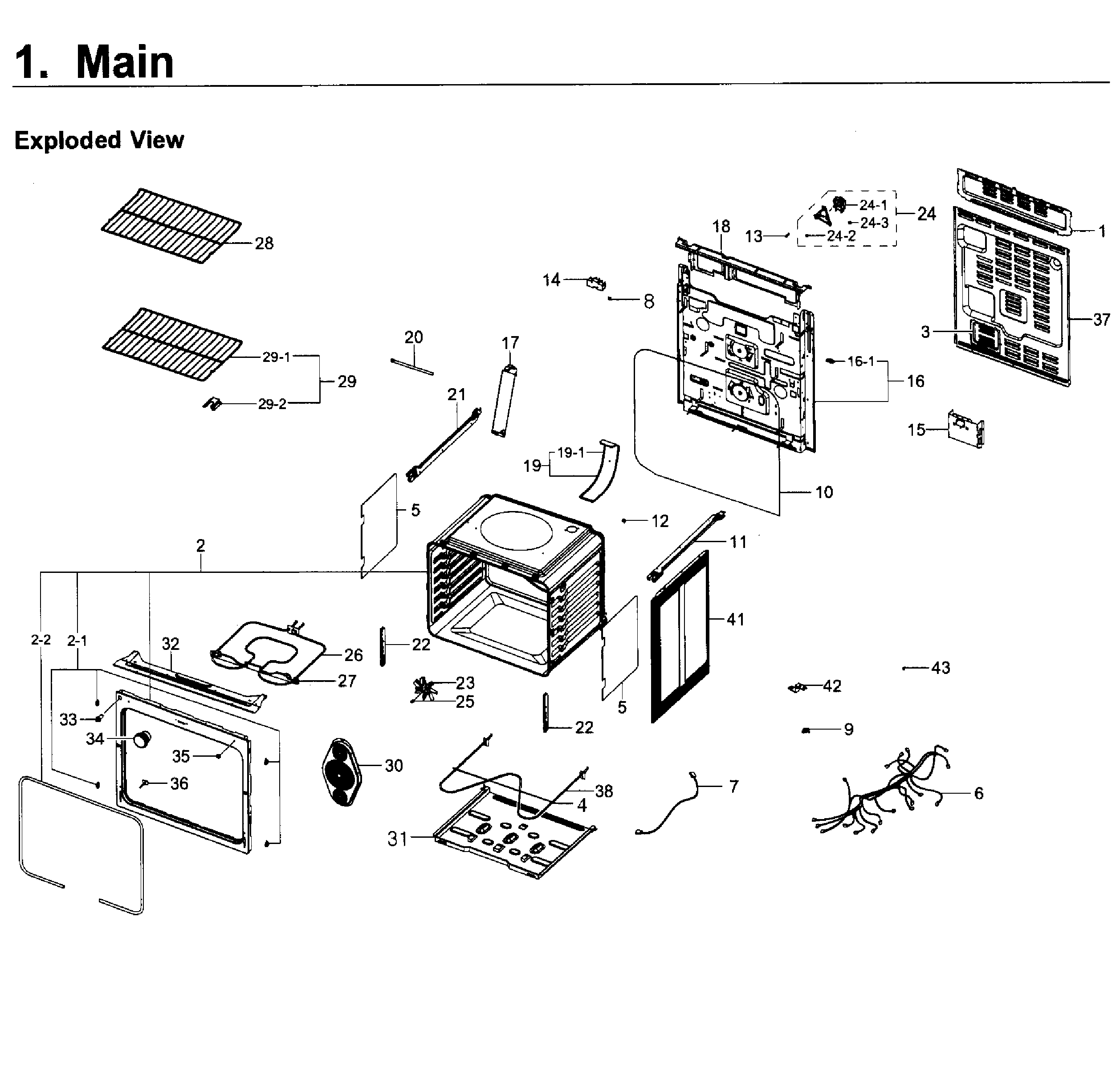 Samsung NE59J3420SW/AA-05 main asy diagram