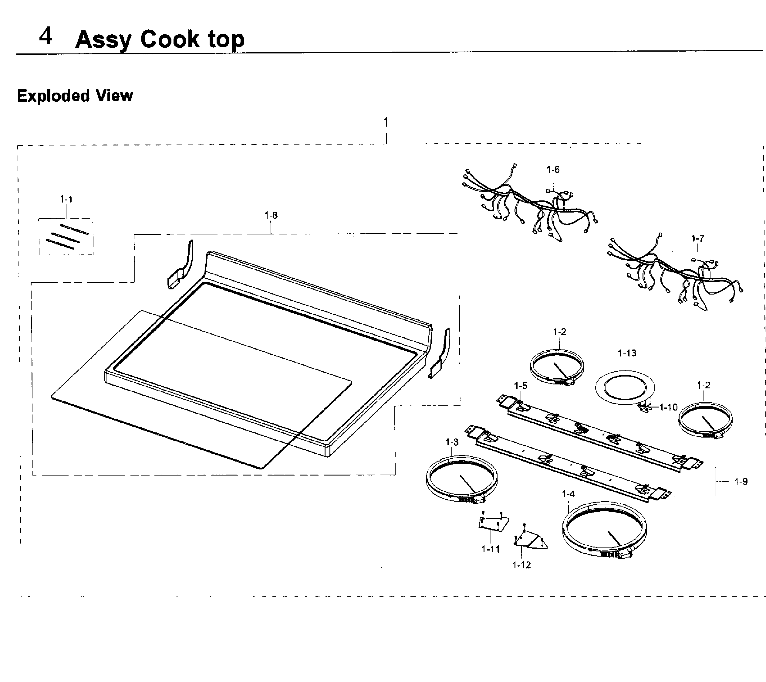 Samsung NE59J3420SW/AA-05 cooktop diagram