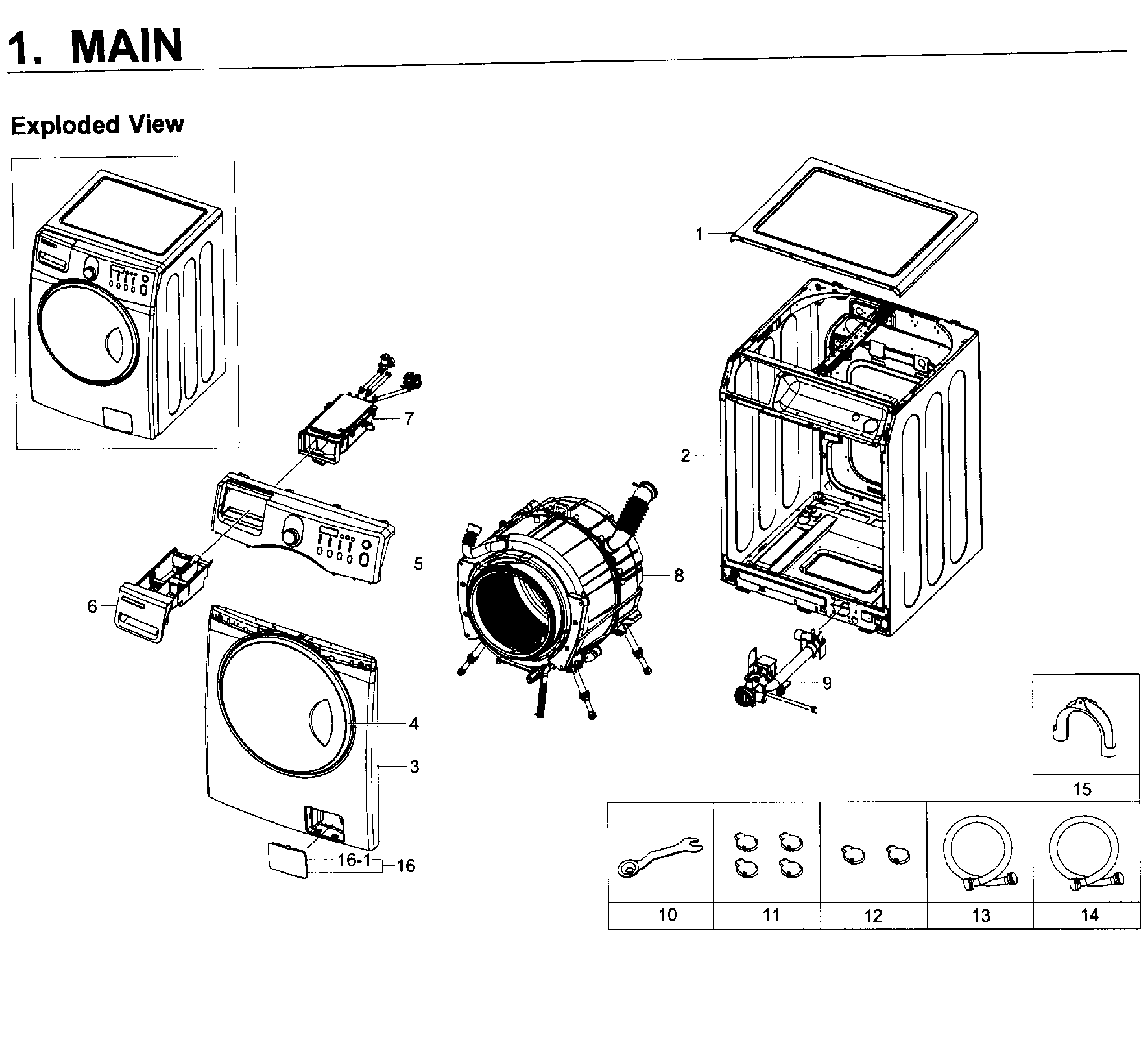 Samsung WF219ANW/XAA-01 main asy diagram