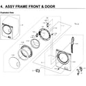 Samsung WF219ANW/XAA-01 frame front & door diagram